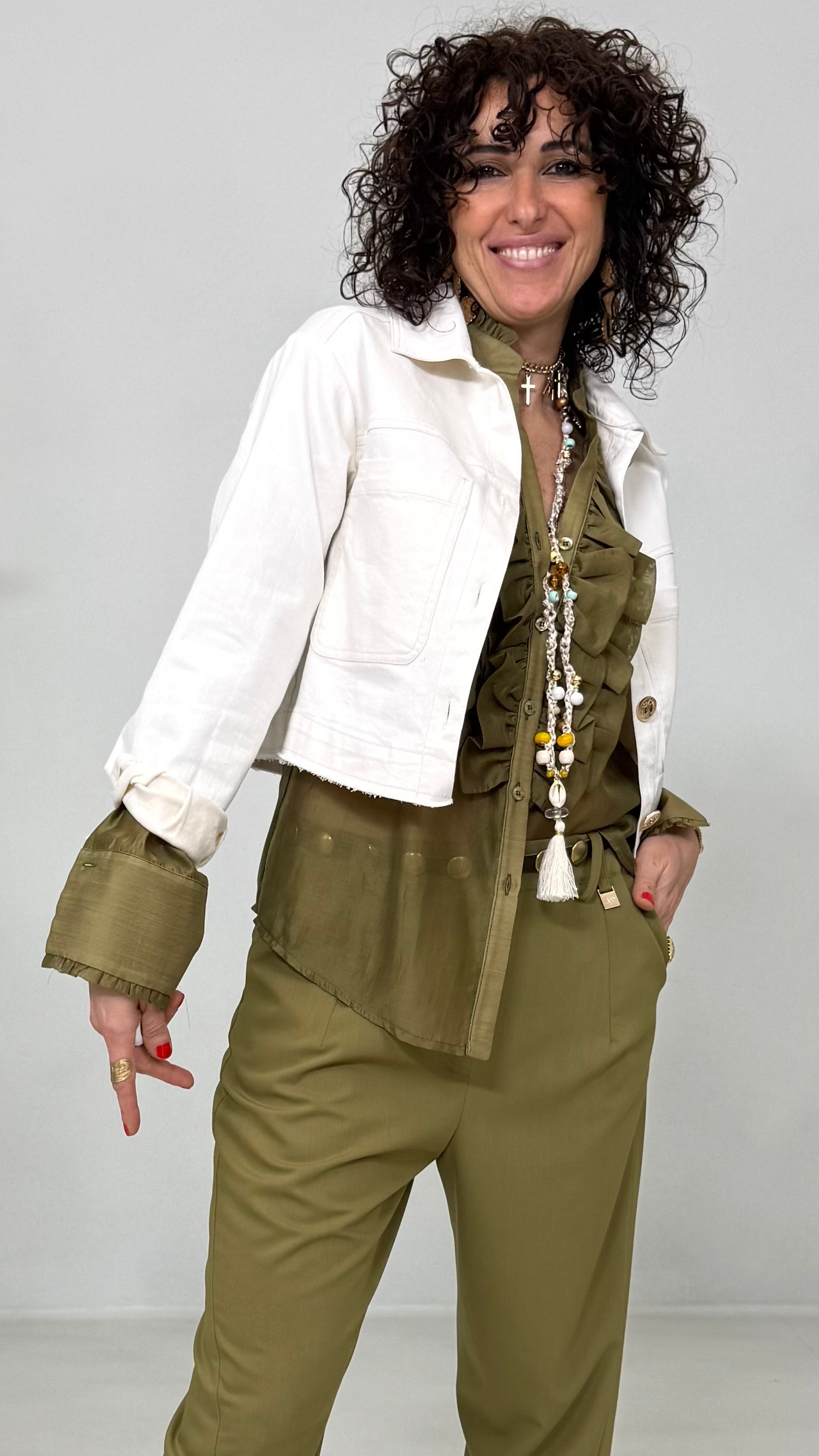 CAMICIA DOPPIA ROUCHES IN VOILE