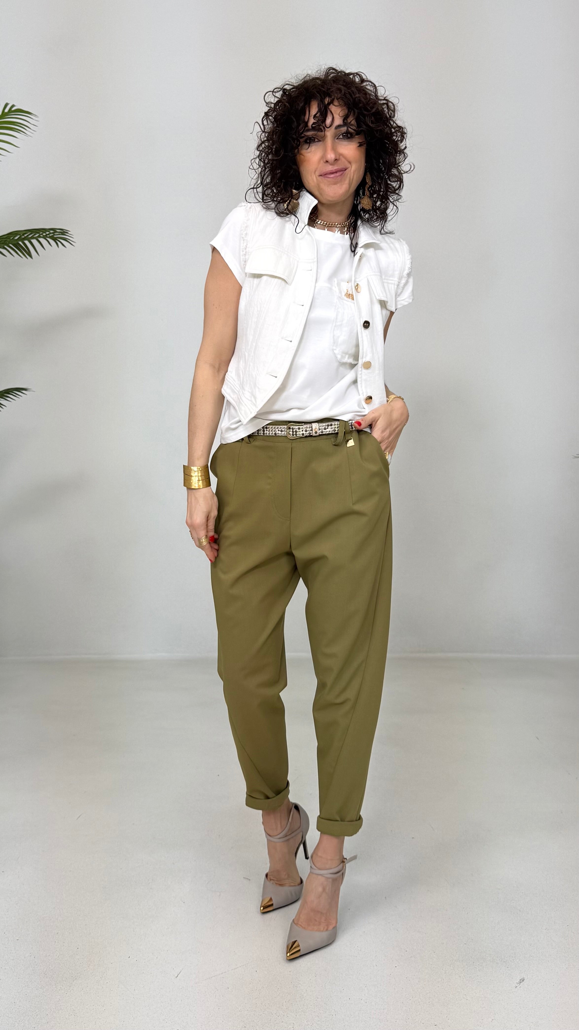 GILET-GIUBBETTO IN COTONE JEANS