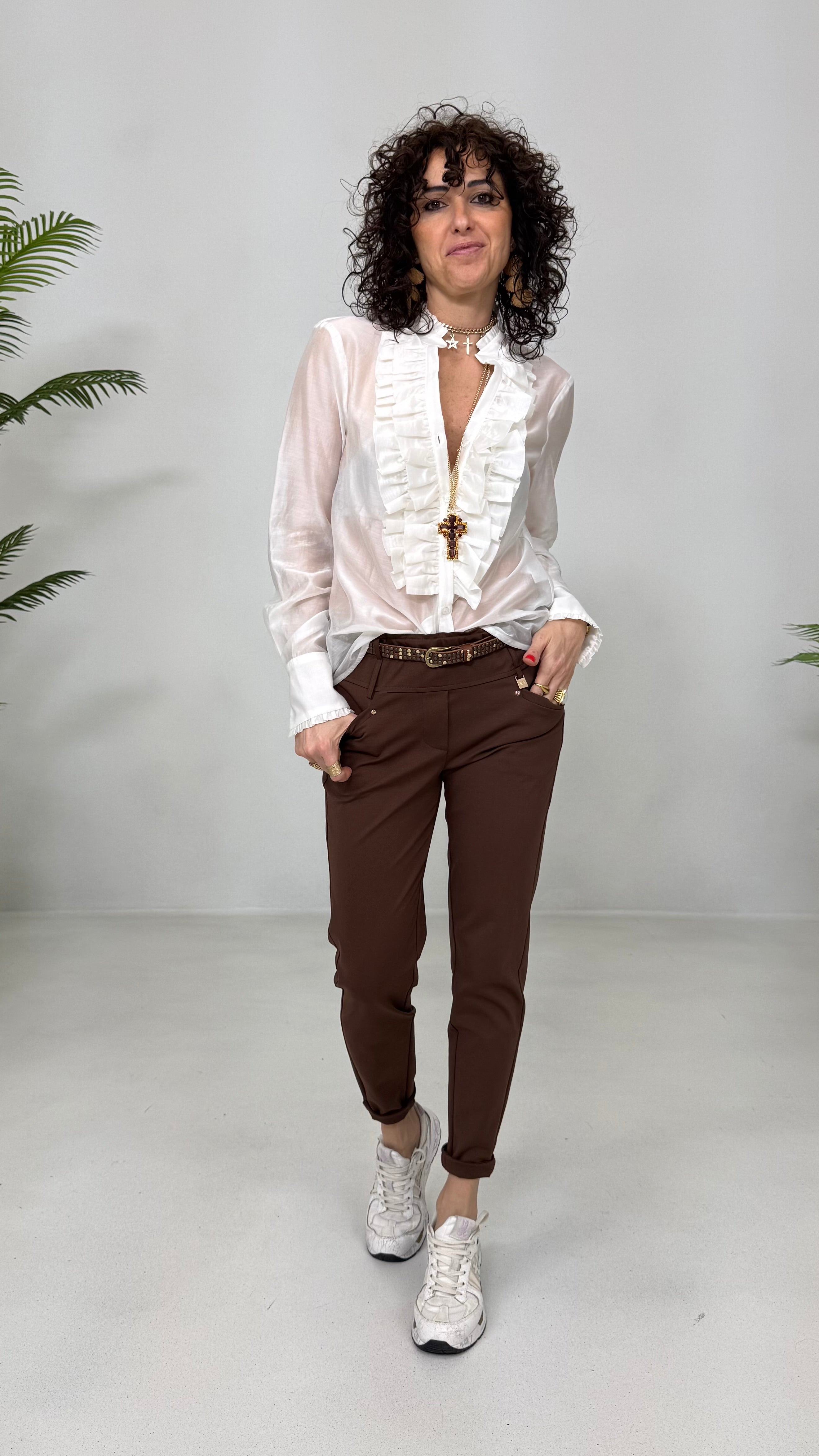 CAMICIA DOPPIA ROUCHES IN VOILE