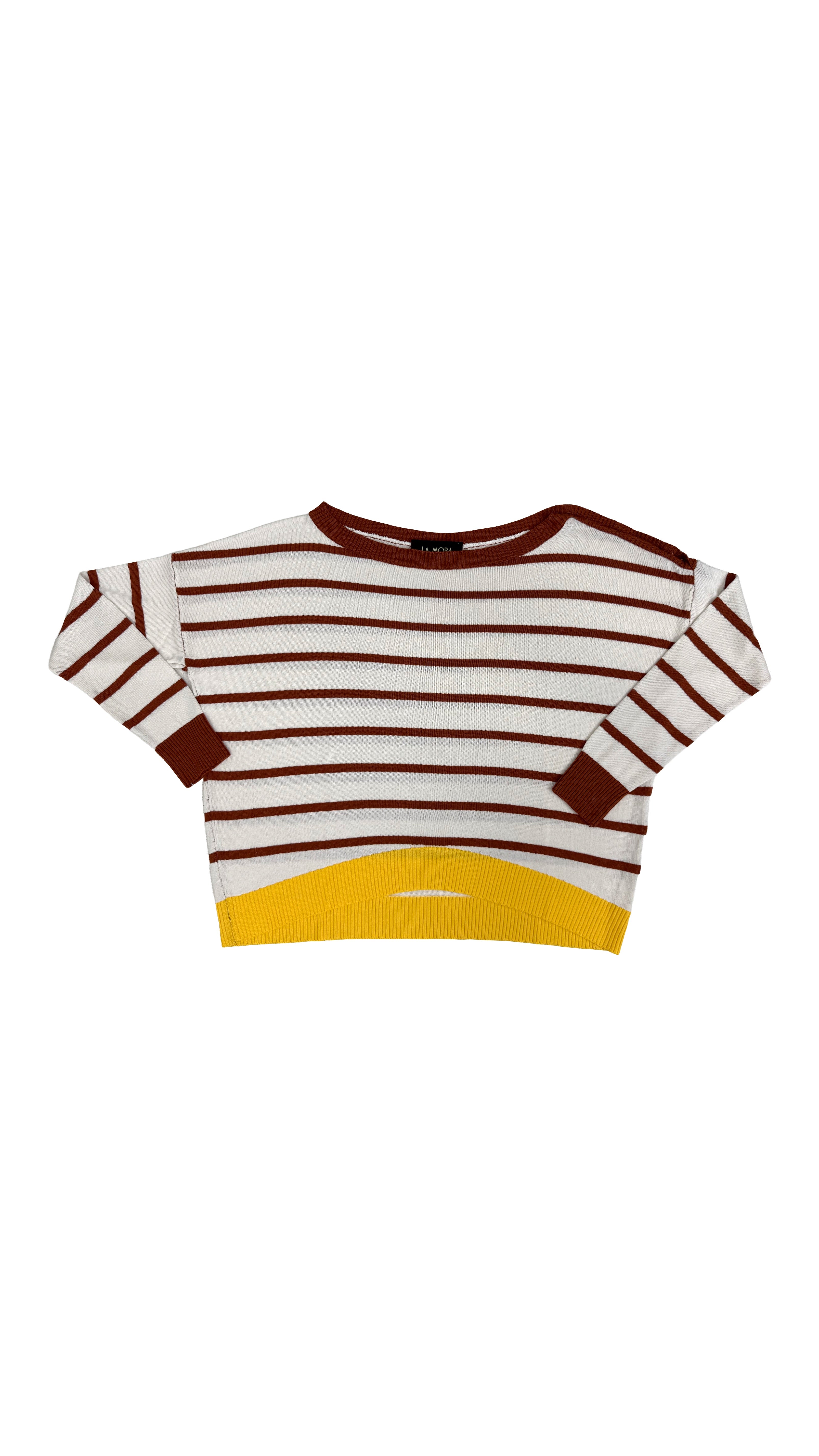 MAGLIA IN VISCOSA CON BORDO GIALLO