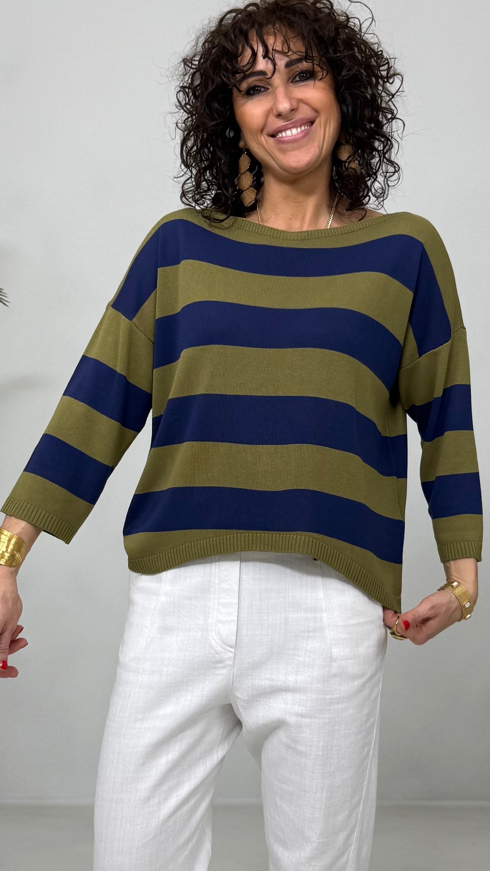 MAGLIA QUADRATA IN VISCOSA RIGA GRANDE