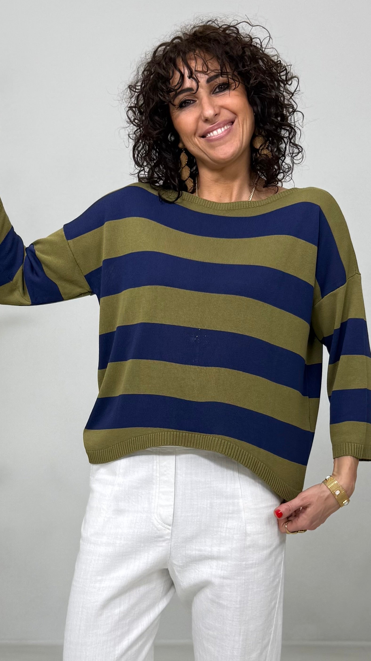 MAGLIA QUADRATA IN VISCOSA RIGA GRANDE