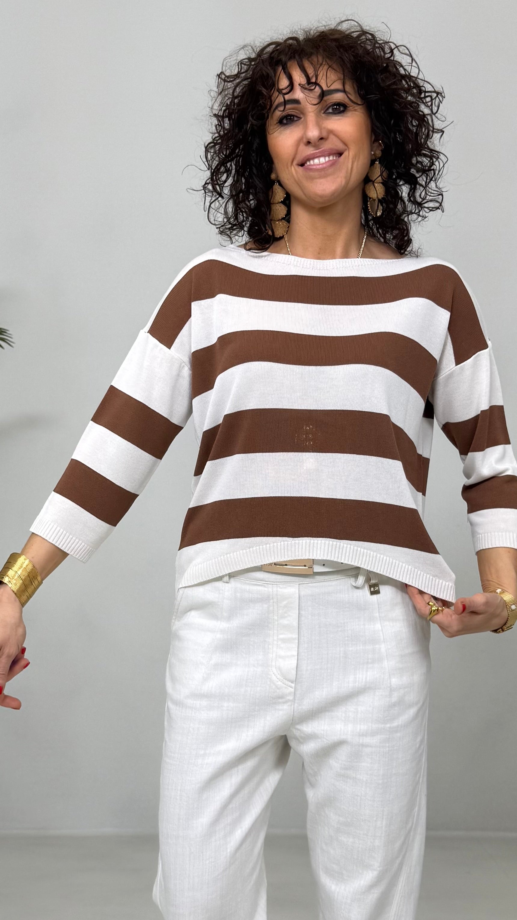 MAGLIA QUADRATA IN VISCOSA RIGA GRANDE