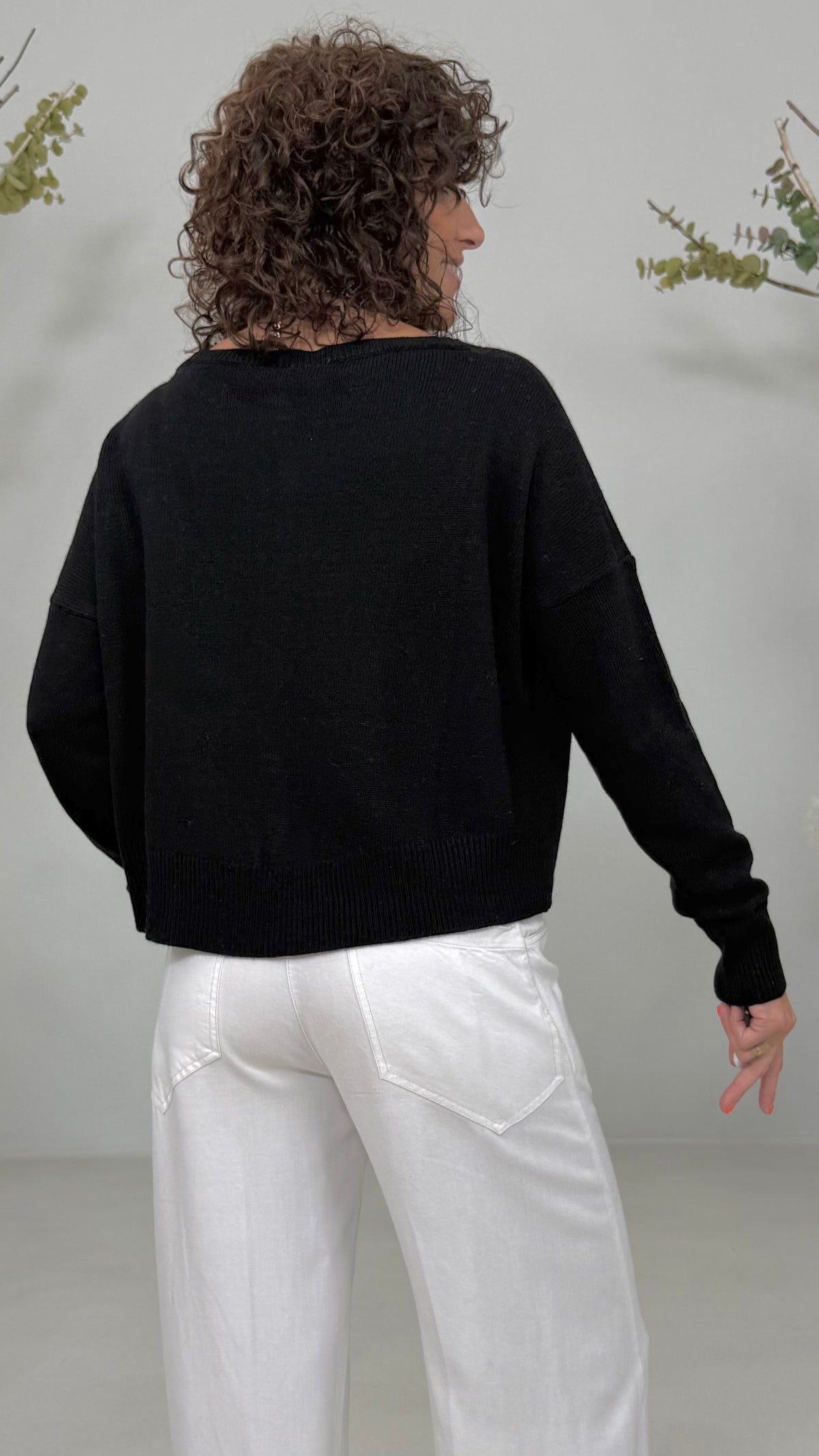 MAGLIA QUADRATA APERTA DAVANTI IN MISTO CASHMERE