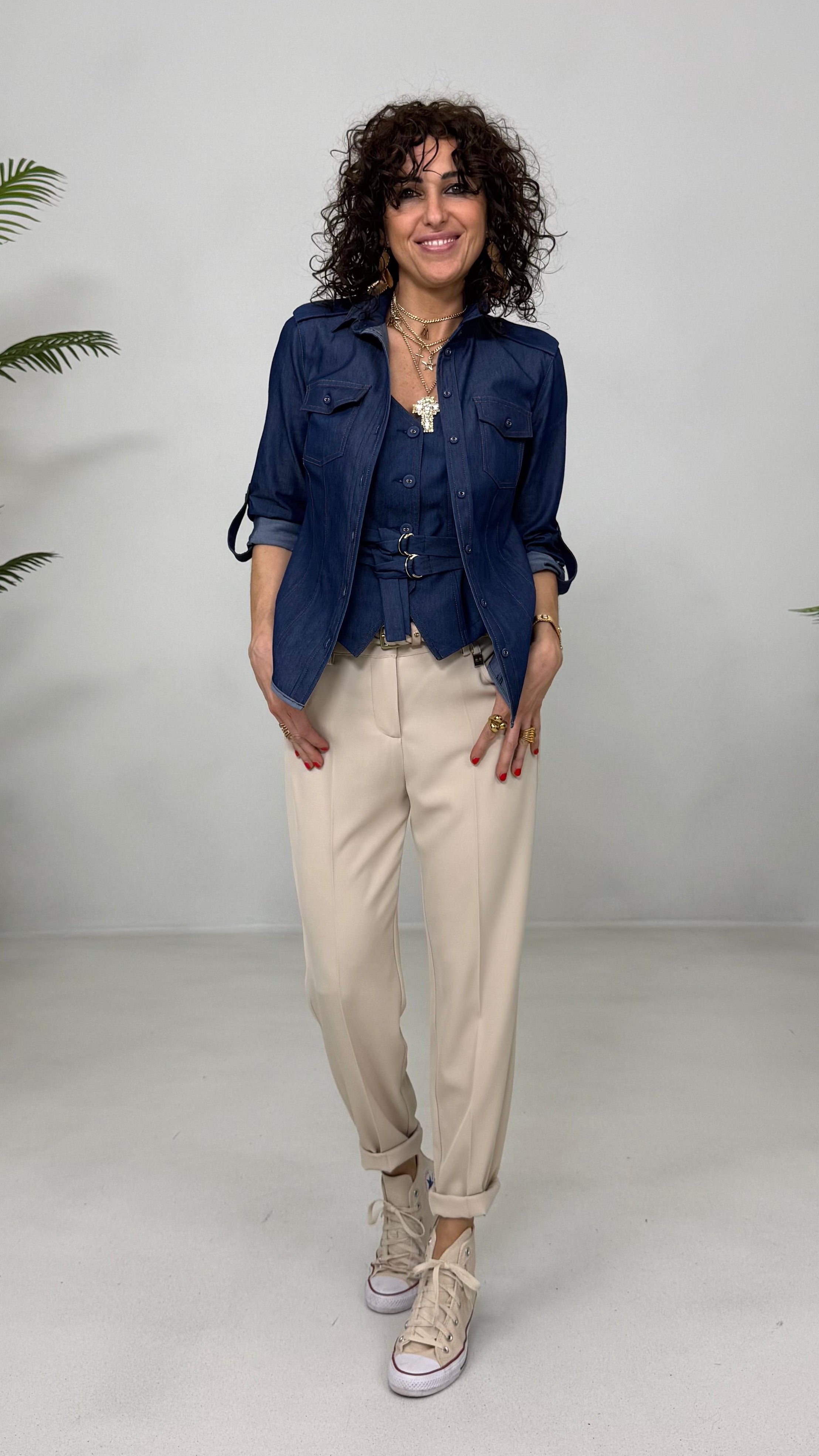 GILET JEANS LEGGERO ELASTICO