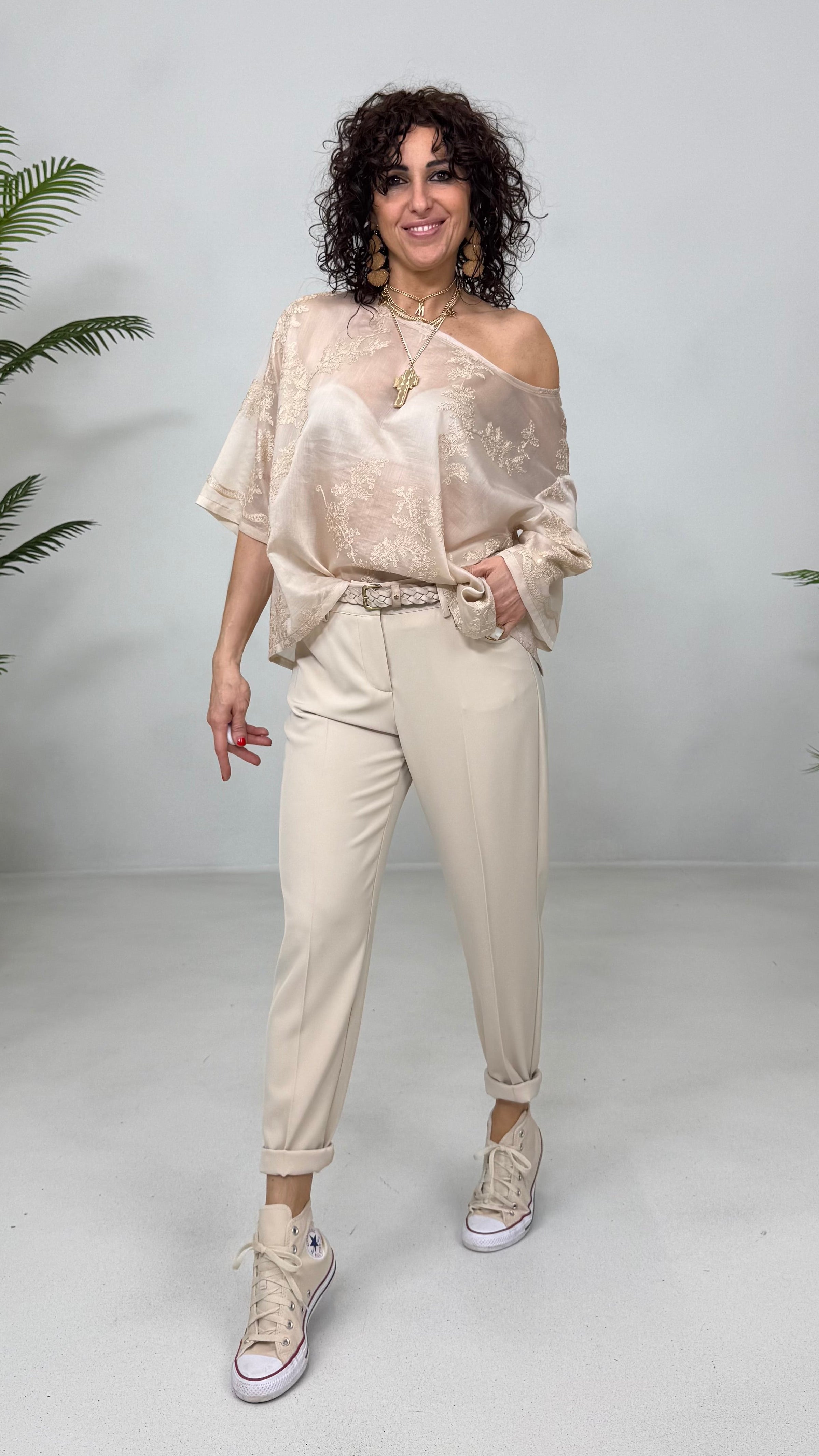 PANTALONE BASIC IN CADY FLUIDO