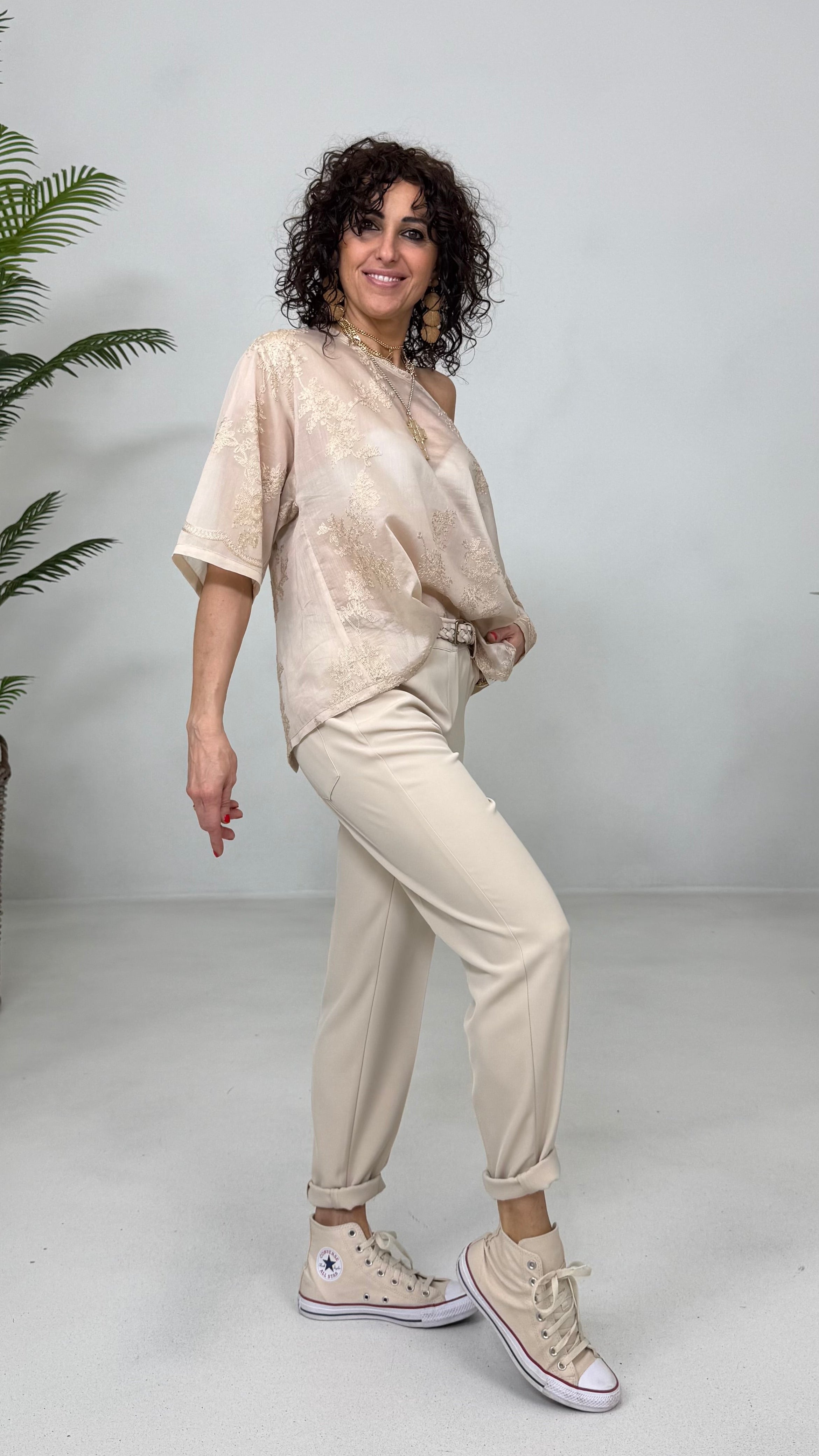 PANTALONE BASIC IN CADY FLUIDO