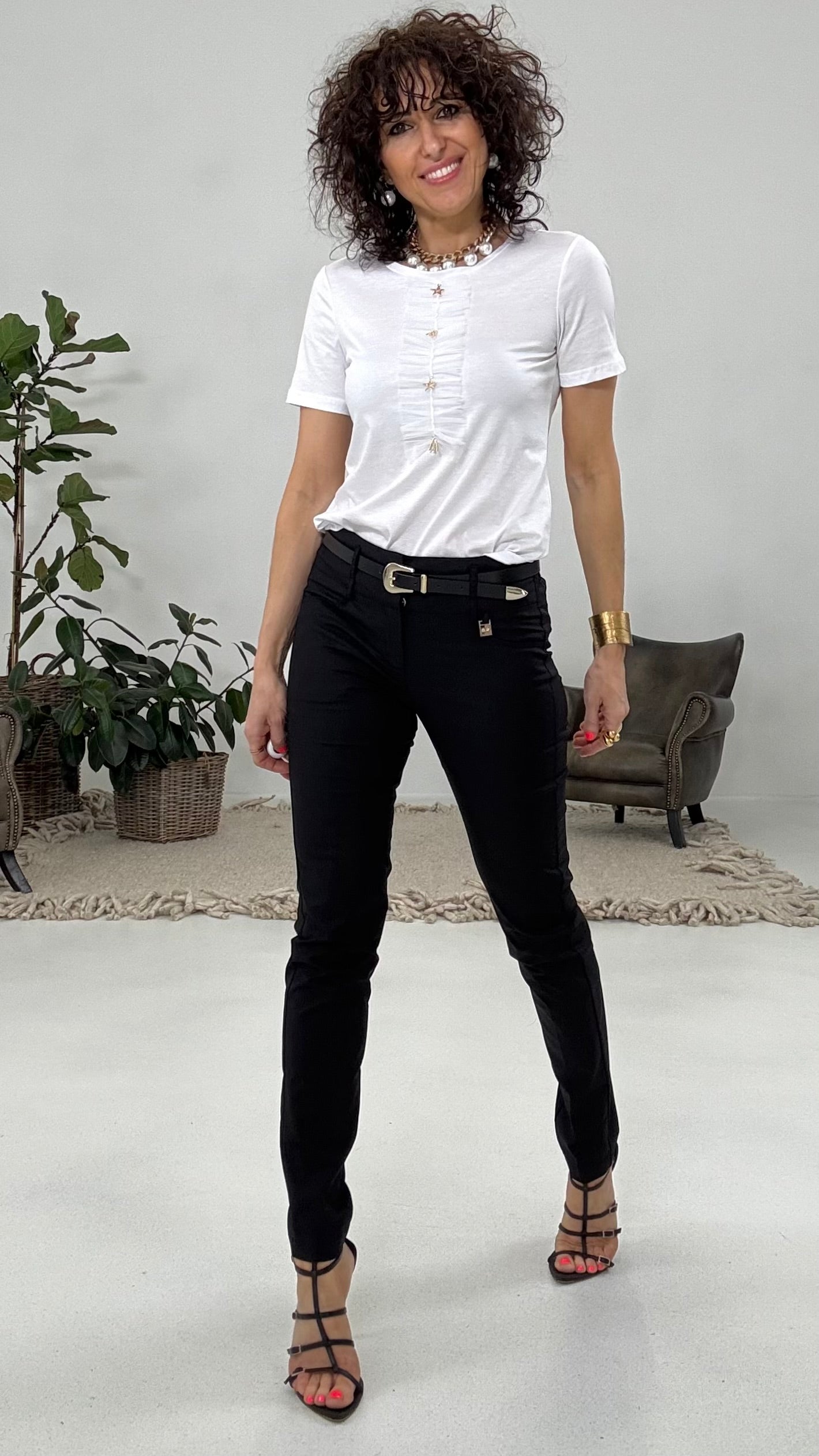 813 P25 NERO SKINNY TASCA A GIRO IN TESSUTO TECNICO LIGHT DI COTONE