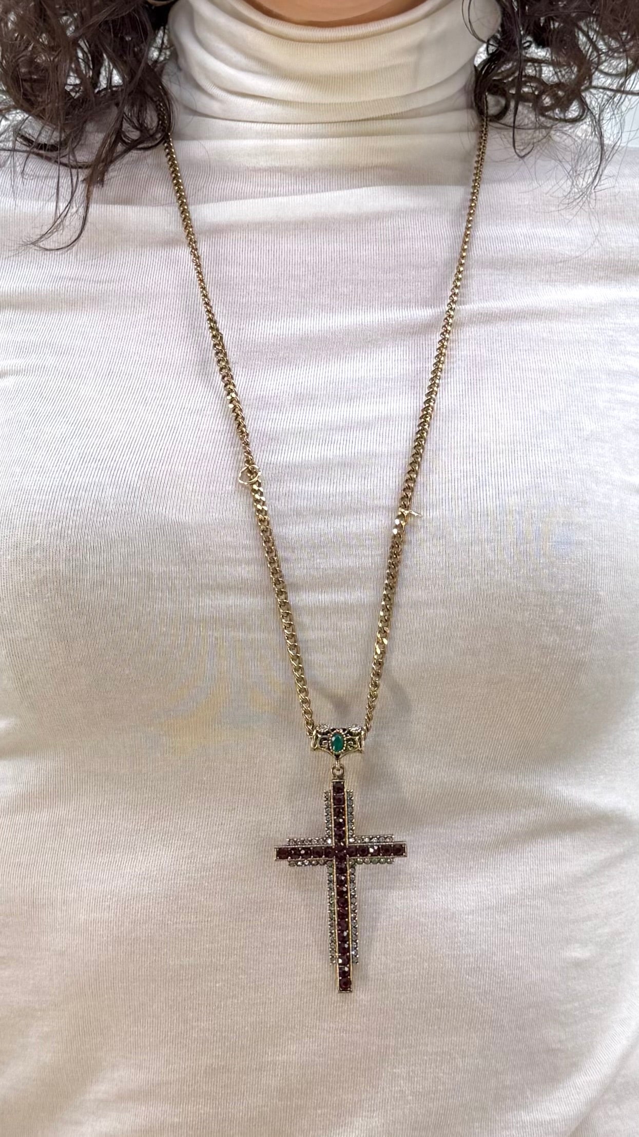 COLLANA CROCE LINEARE 7 CM