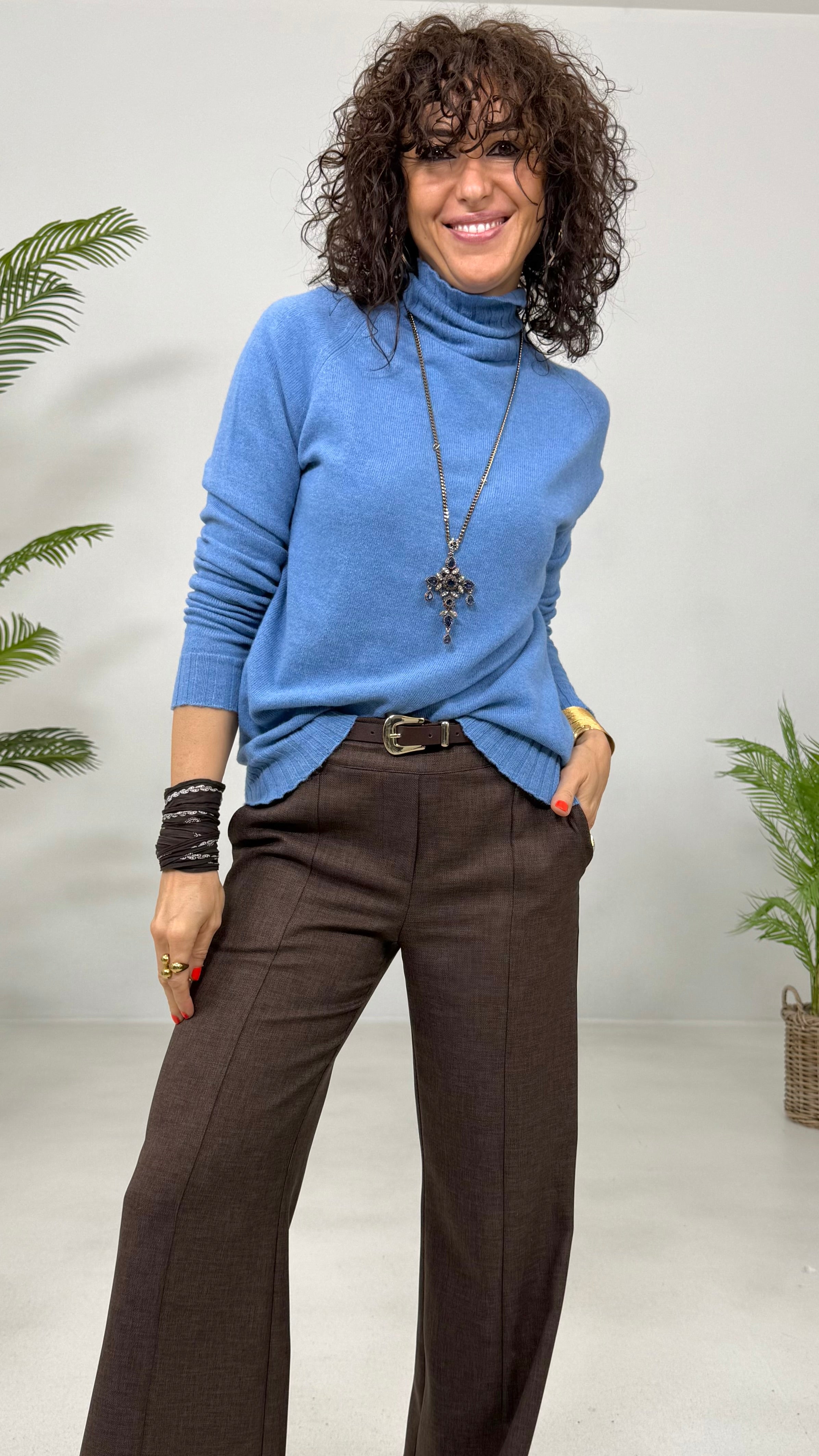 COLLANA PENDENTE CROCE 8,5 CM CON CRISTALLI SLEGATI