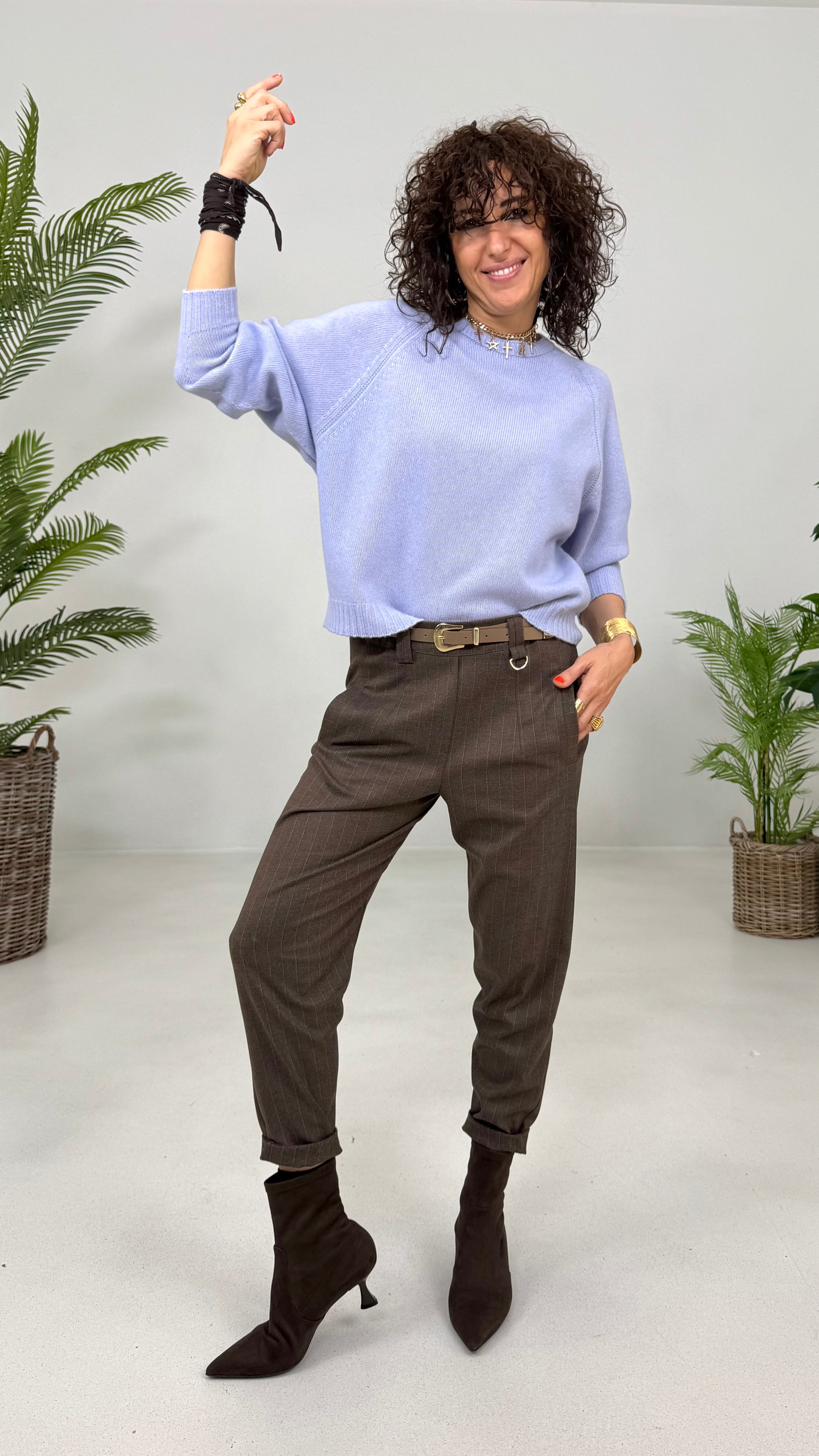 MAGLIONE RETTANGOLARE CON MANICA RAGLAN IN LANA CARDATA