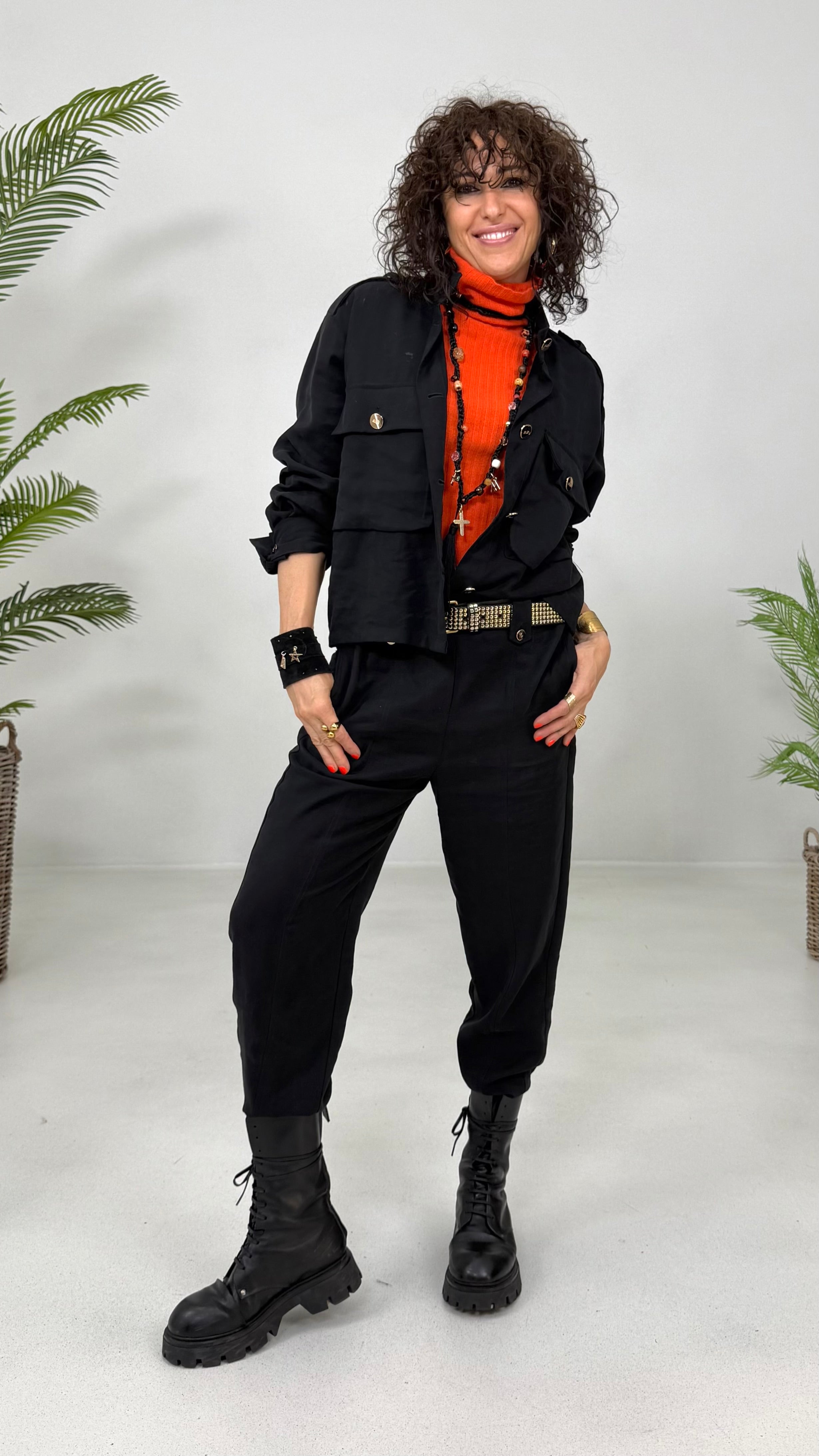 CAMICIA GIACCA CON TASCONI IN TECNICO VISCOSA EFFETTO CUPRO