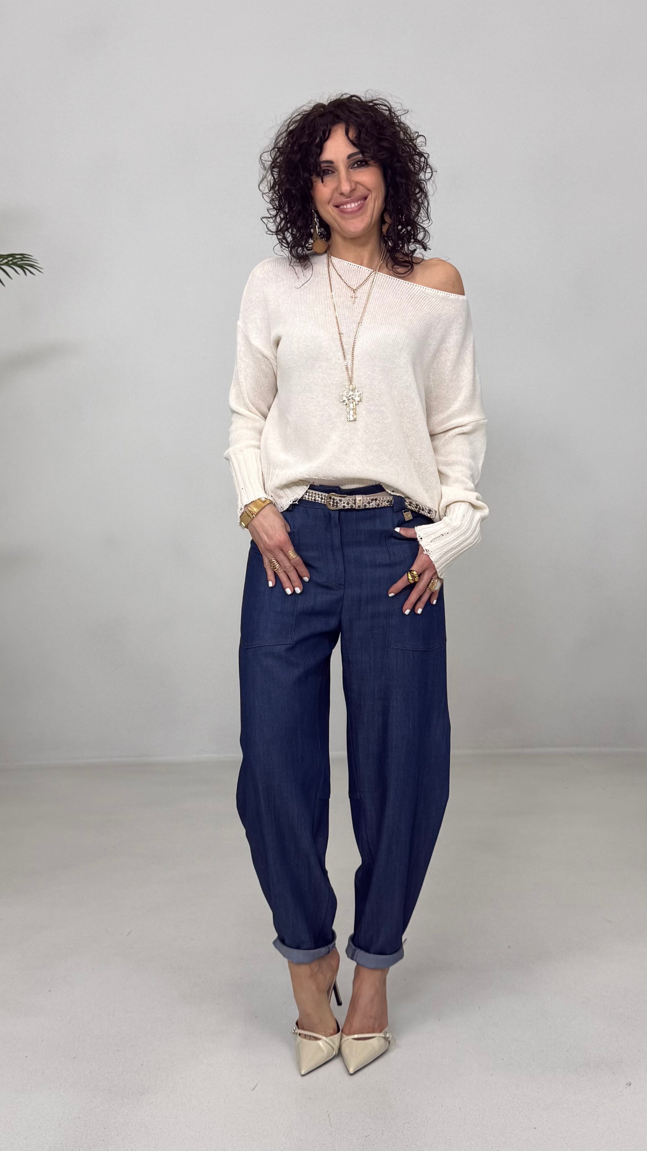 MAGLIA IN COTONE CON ROTTURE