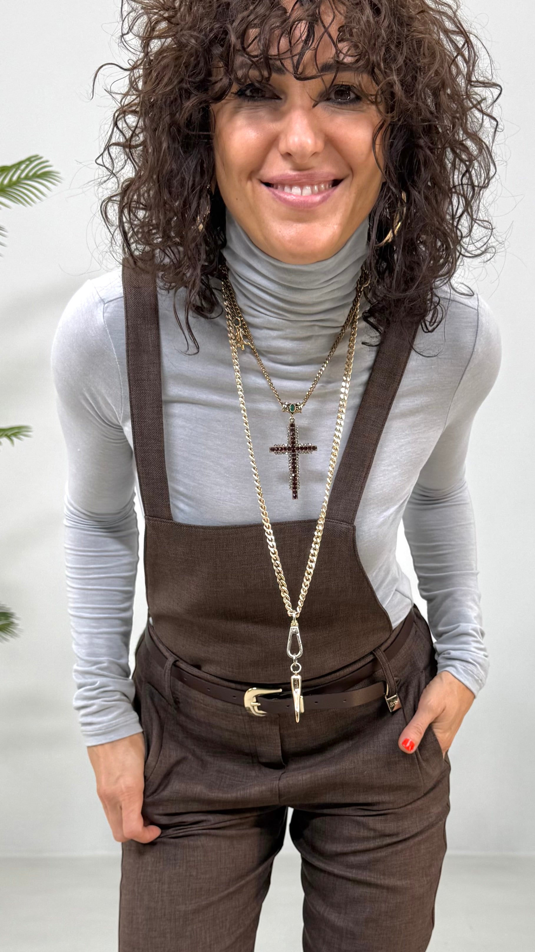 COLLANA CROCE LINEARE 7 CM