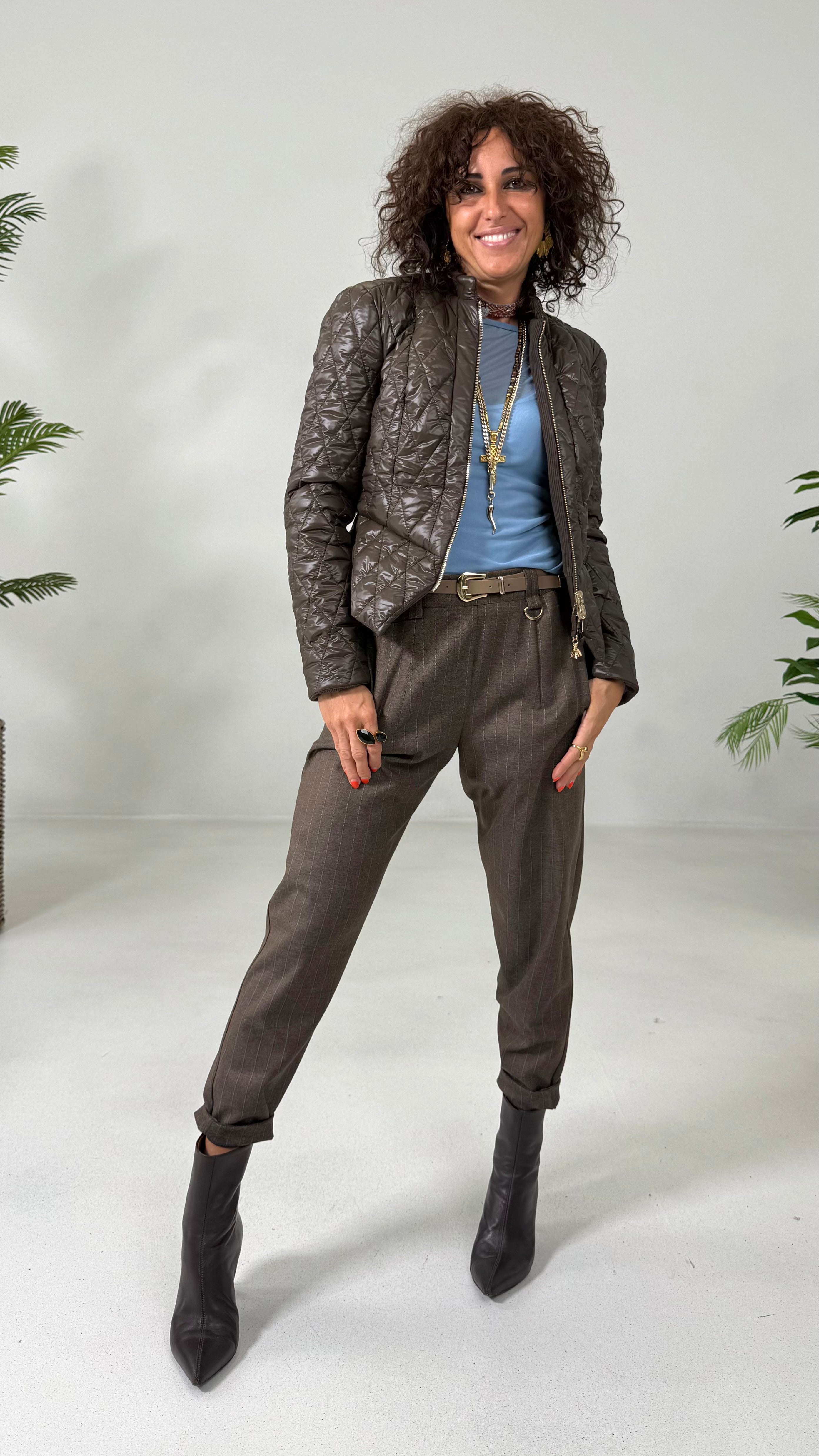 GIACCHINO DOUBLE FACE TRAPUNTATO CON ZIP