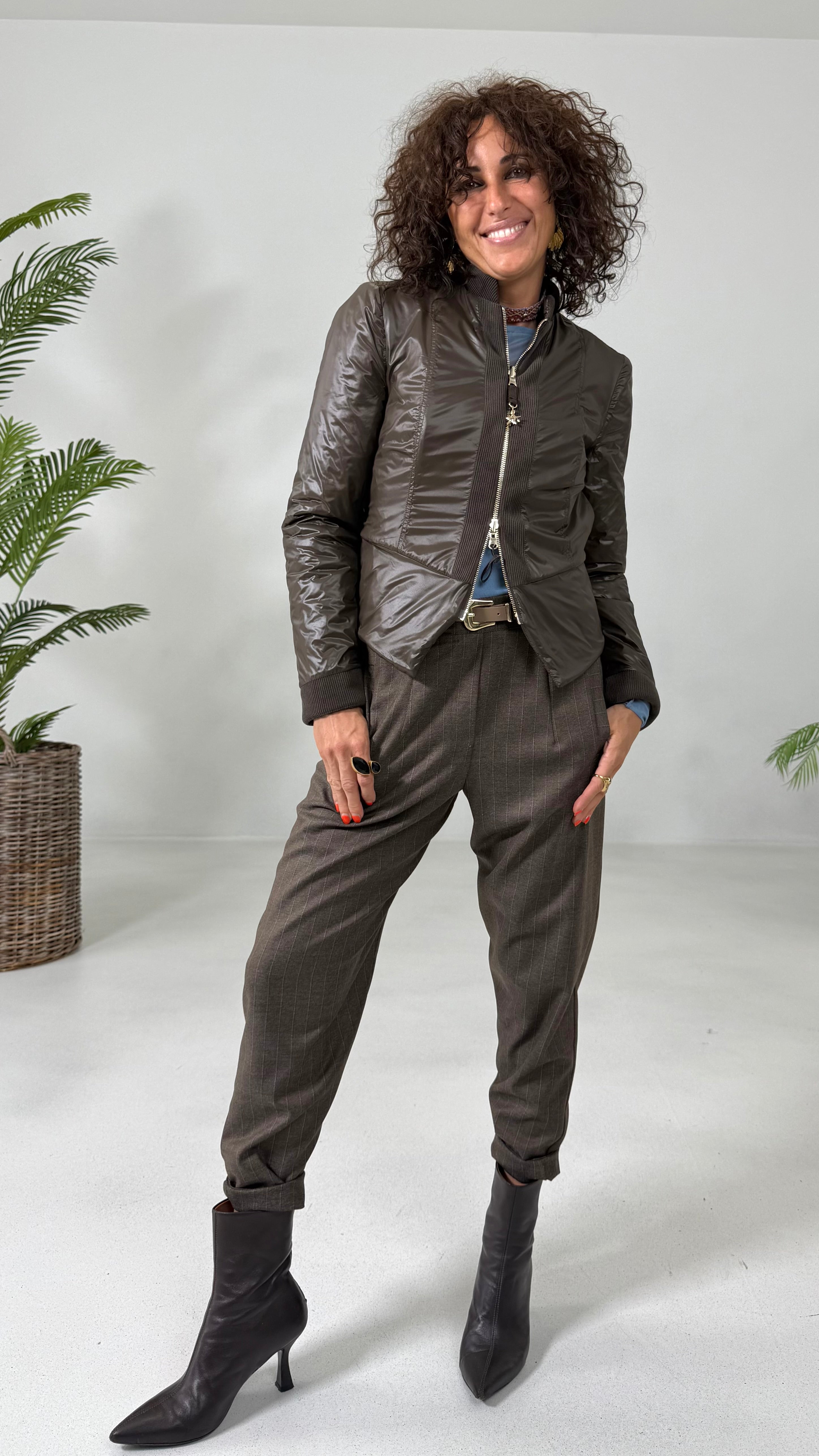 GIACCHINO DOUBLE FACE TRAPUNTATO CON ZIP