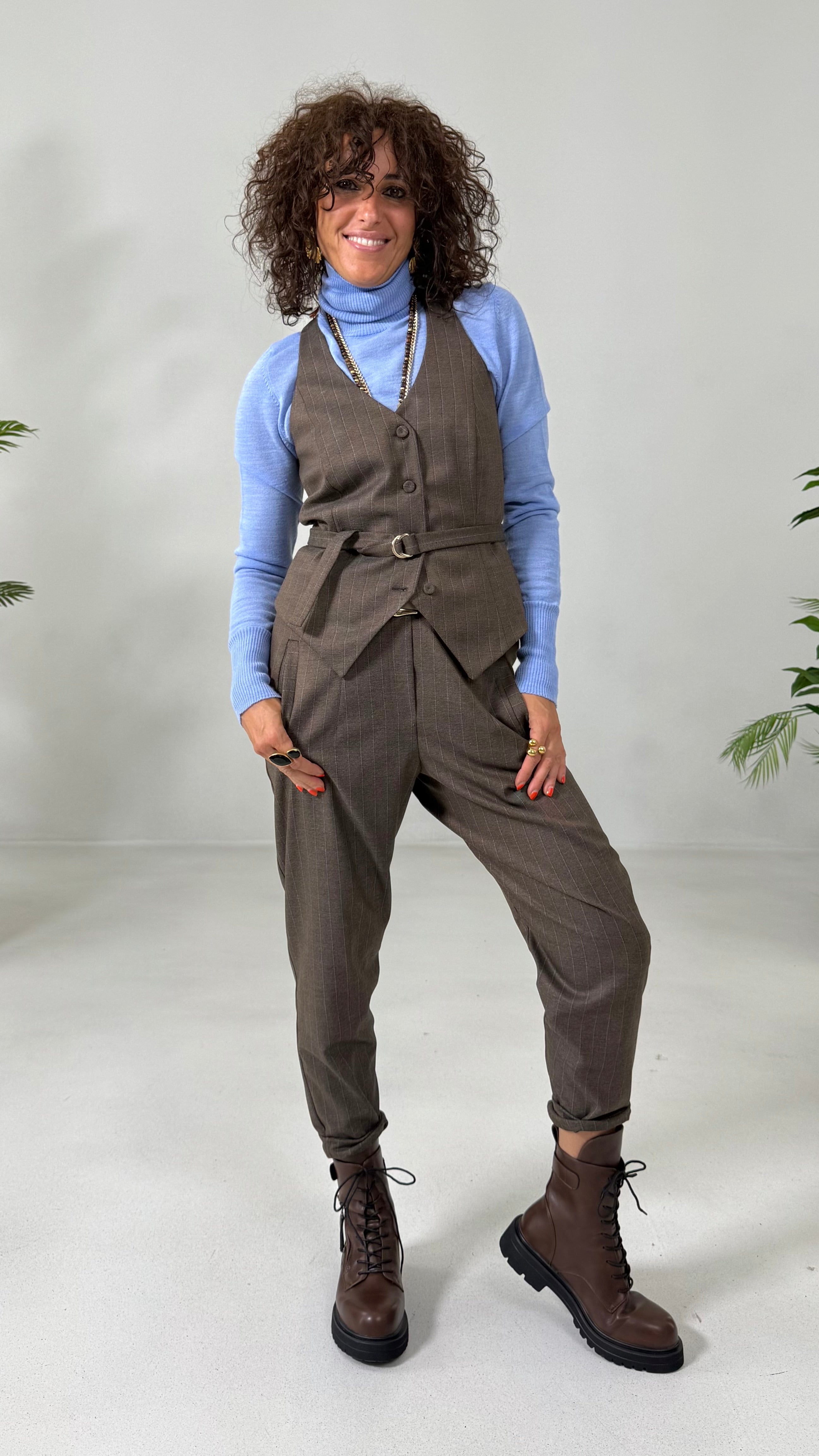 MAGLIA BASIC COLLO ALTO IN LANA VISCOSA