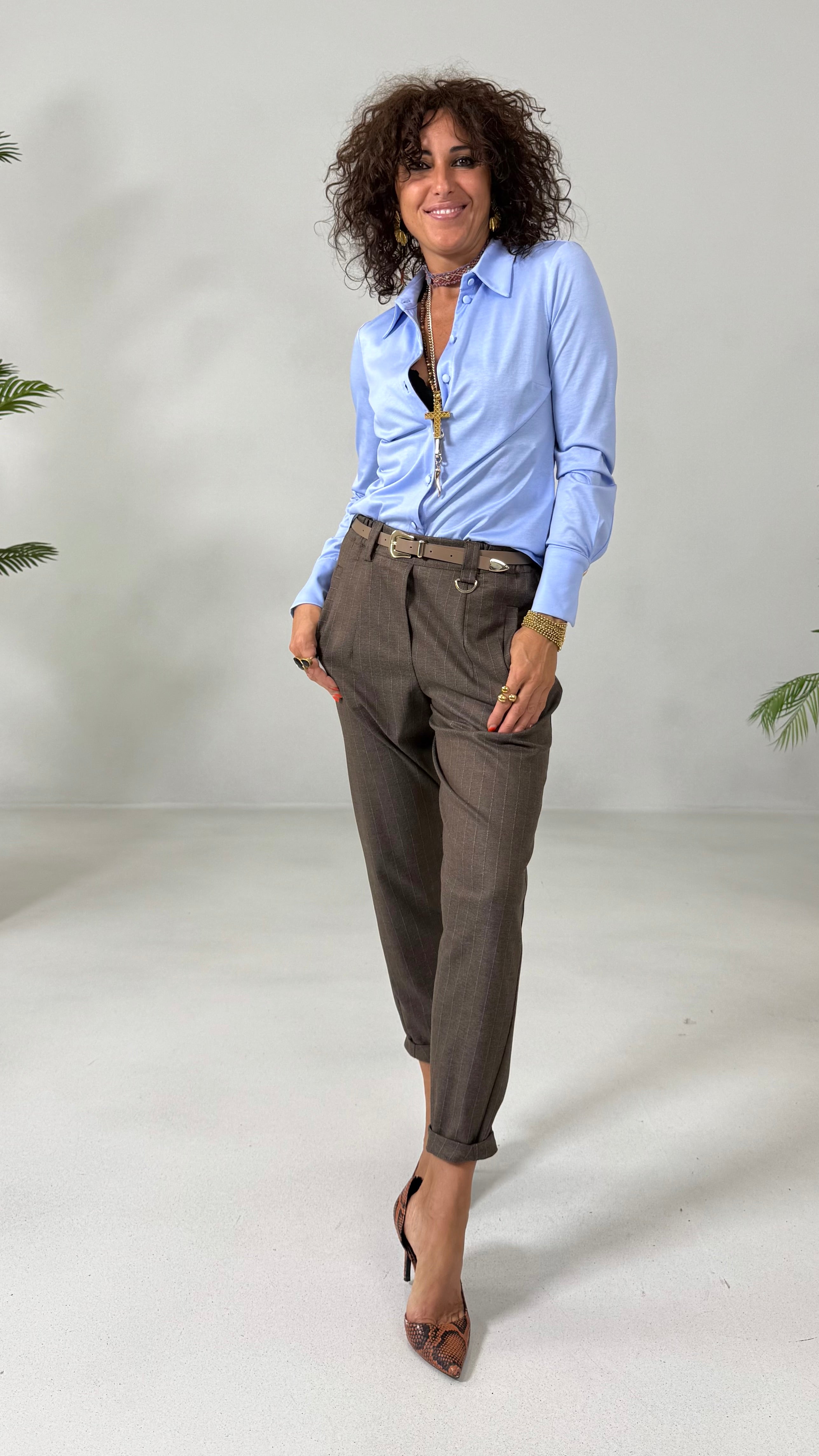 CAMICIA IN JERSEY DI COTONE MODAL