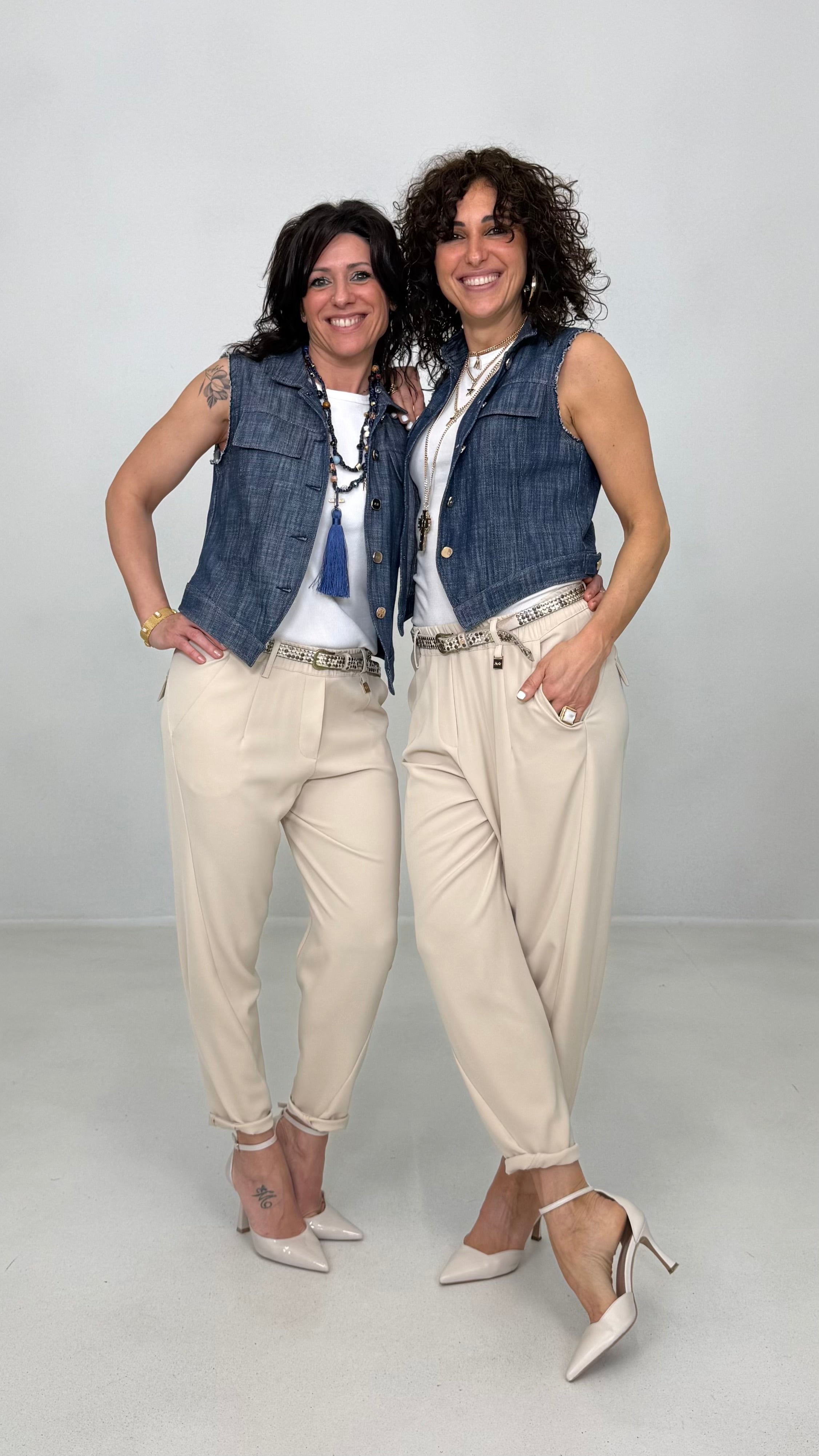 GILET-GIUBBETTO IN COTONE JEANS