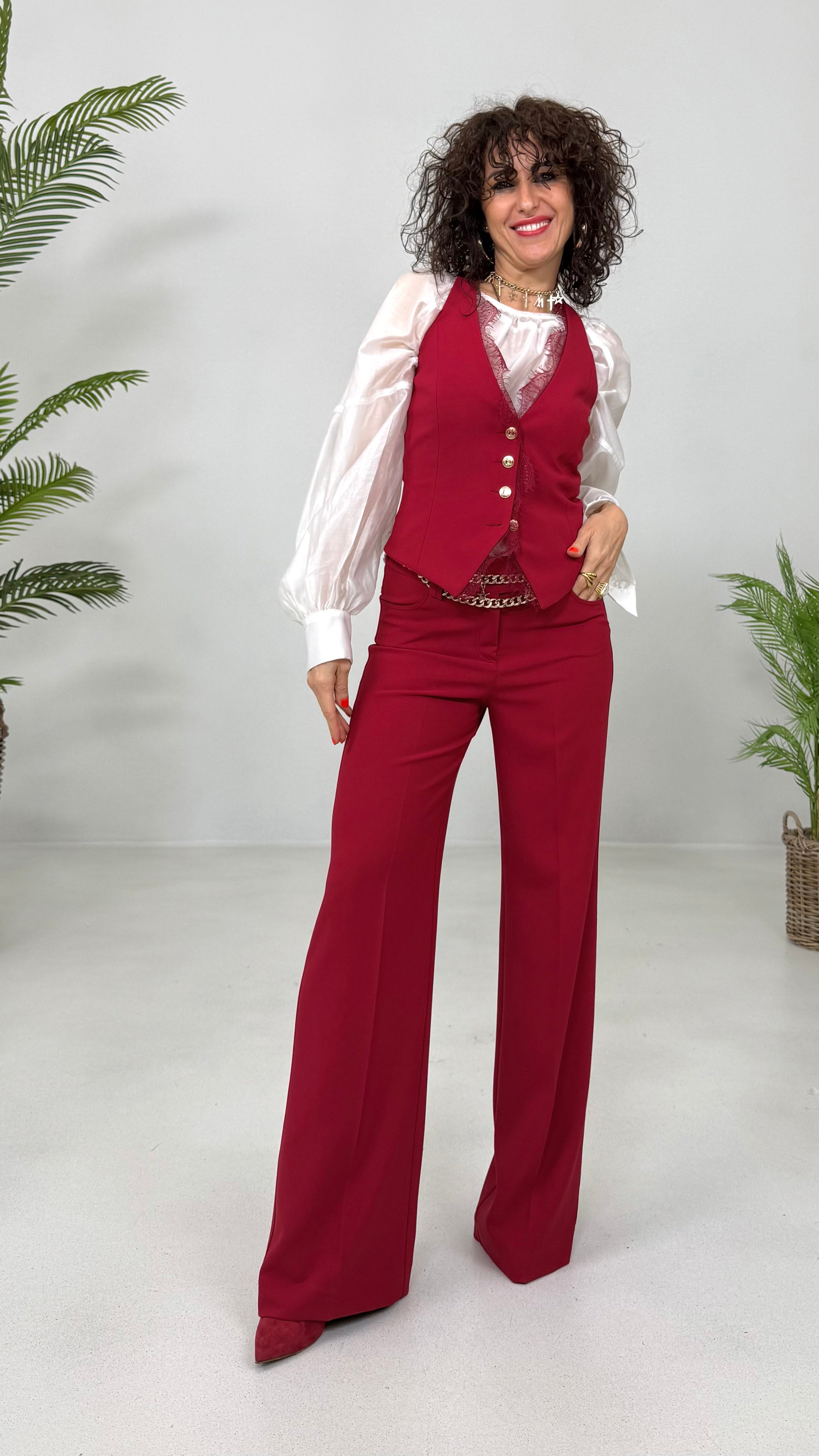 GILET IN CADY TECNICO CON PIZZO SCOLLO