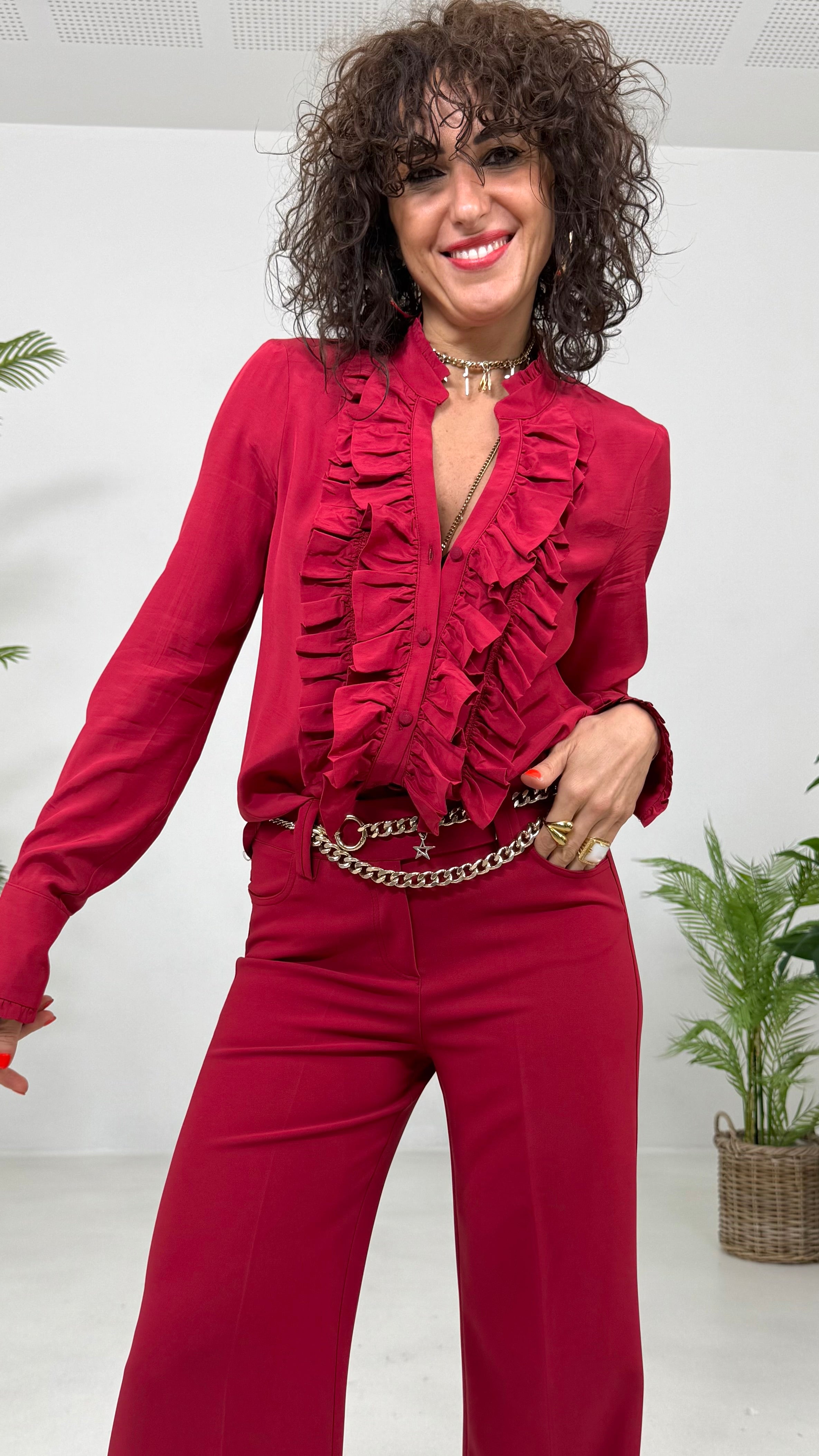 CAMICIA IN VISCOSA CON ROUCHES