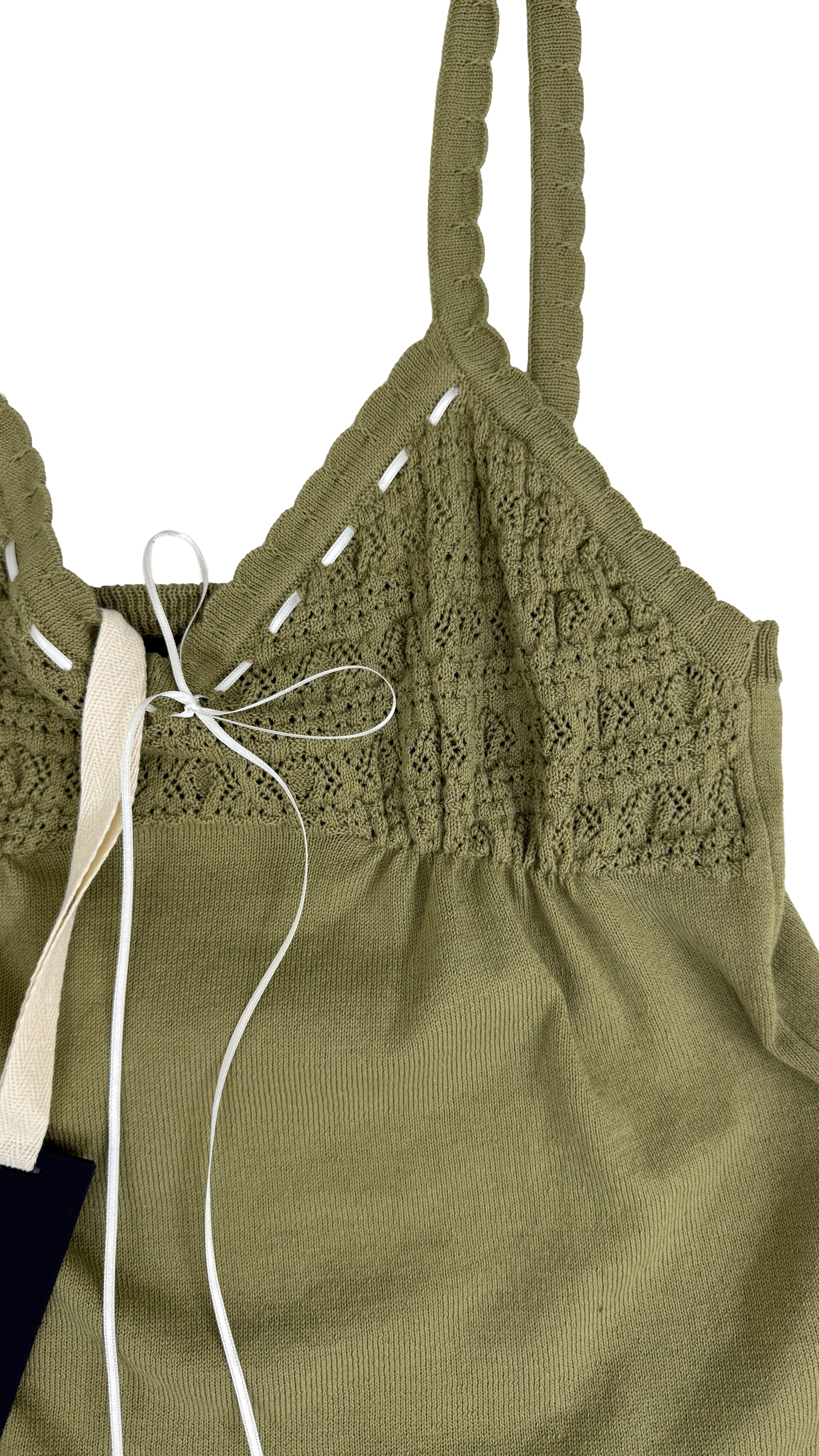 TOP IN COTONE CON COPPE UNCINETTO E NASTRINO