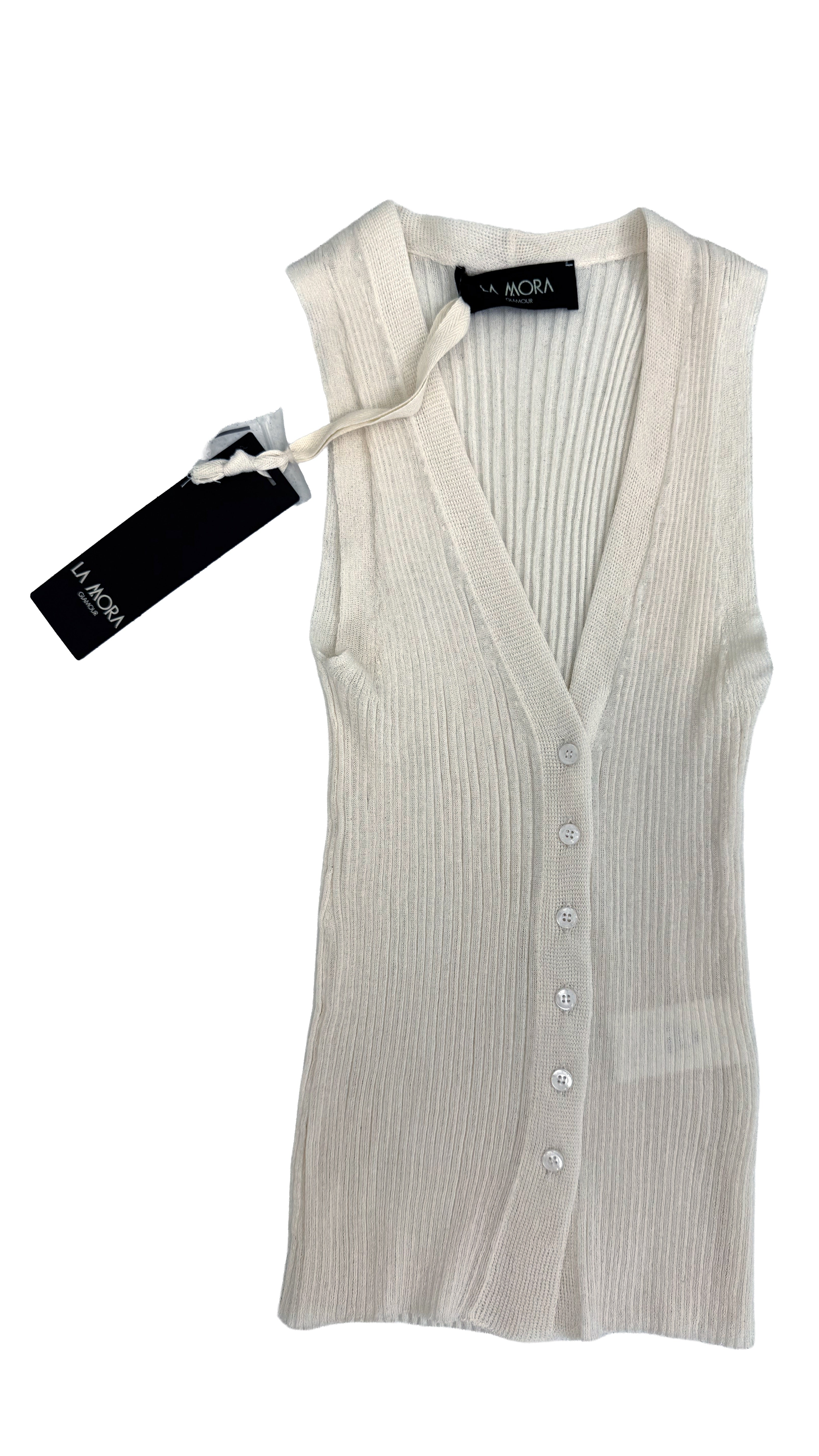 TOP GILET APERTO DAVANTI IN FILATO EXTRAFINE