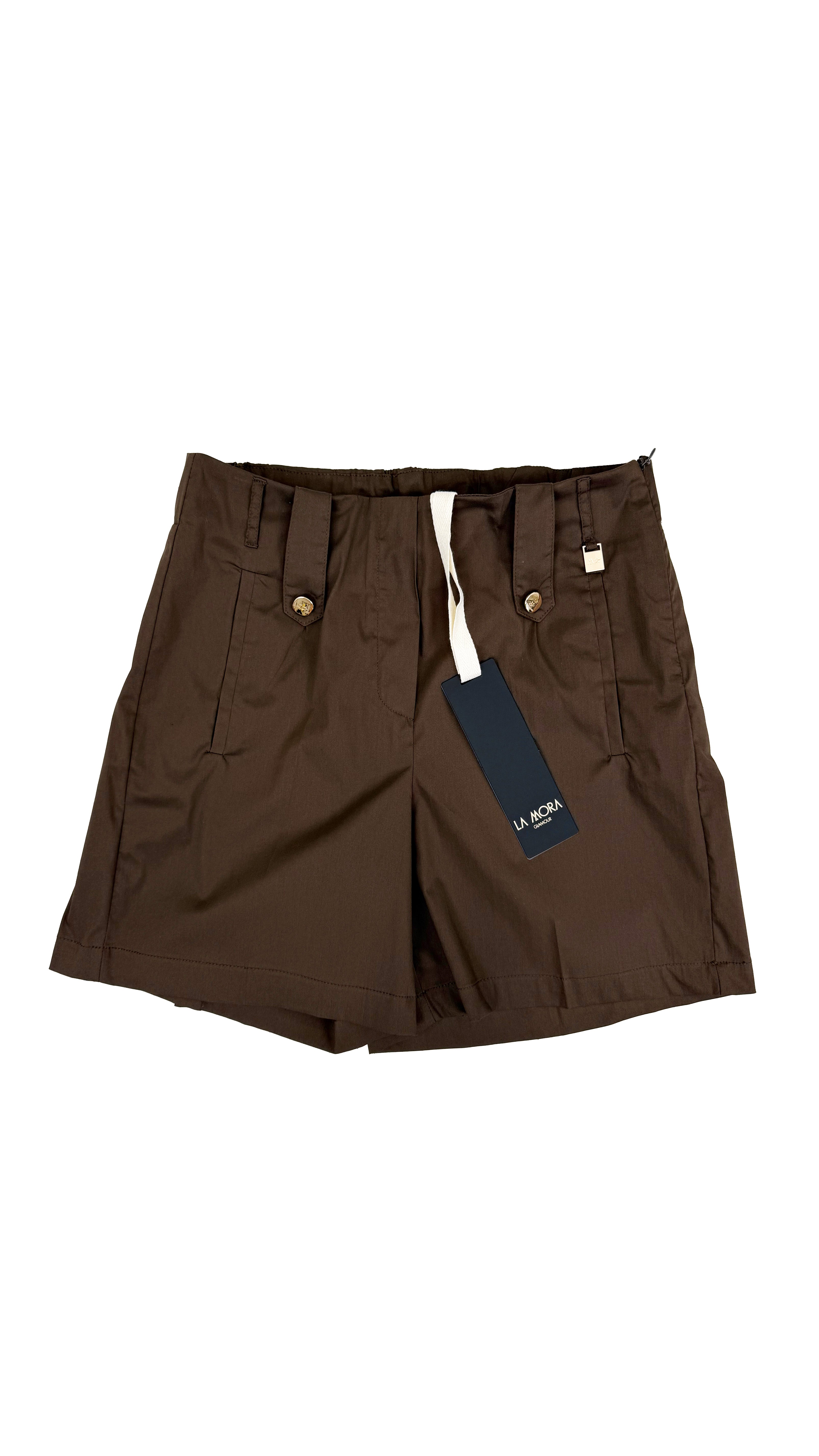 SHORTS IN PELLE D'UOVO