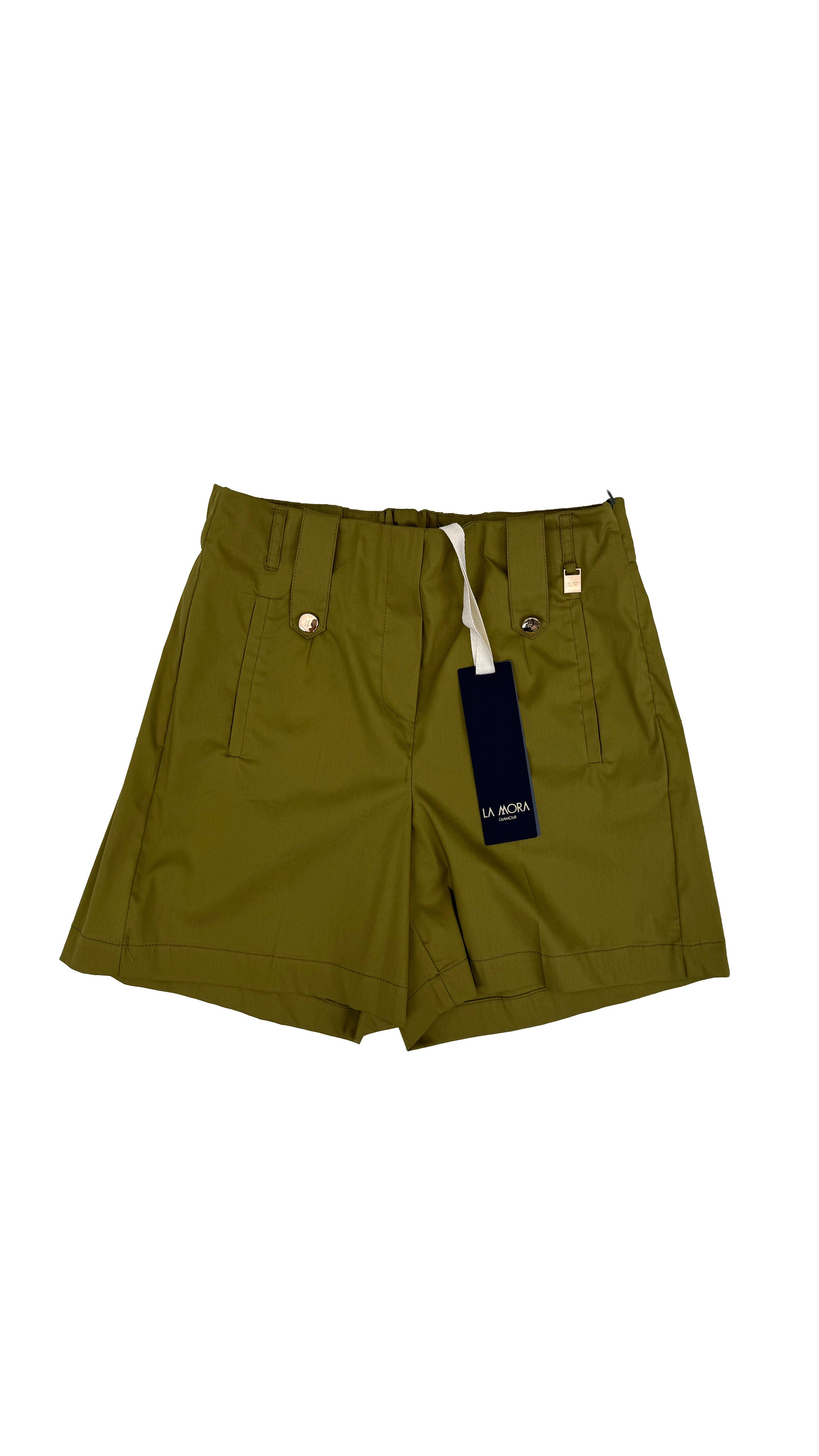 SHORTS IN PELLE D'UOVO