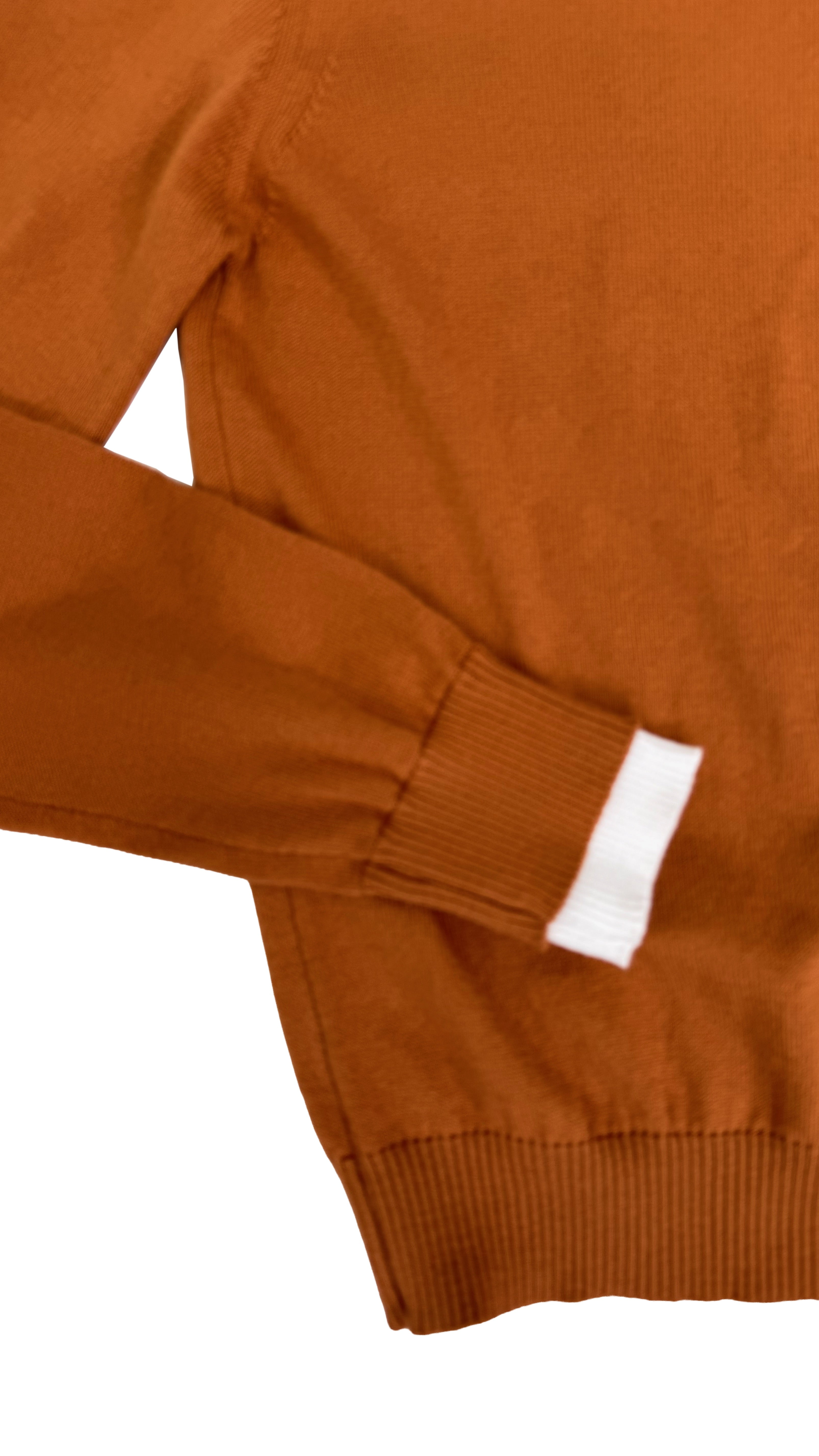 MAGLIA IN COTONE CON BORDI COLLO E POLSI IN CONTRASTO
