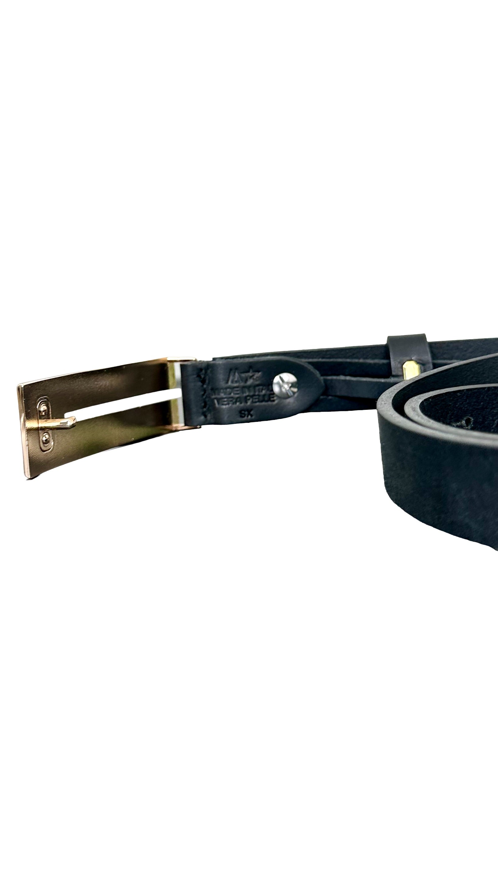 CINTURA CON FIBBIA RETTANGOLARE SPECCHIATA