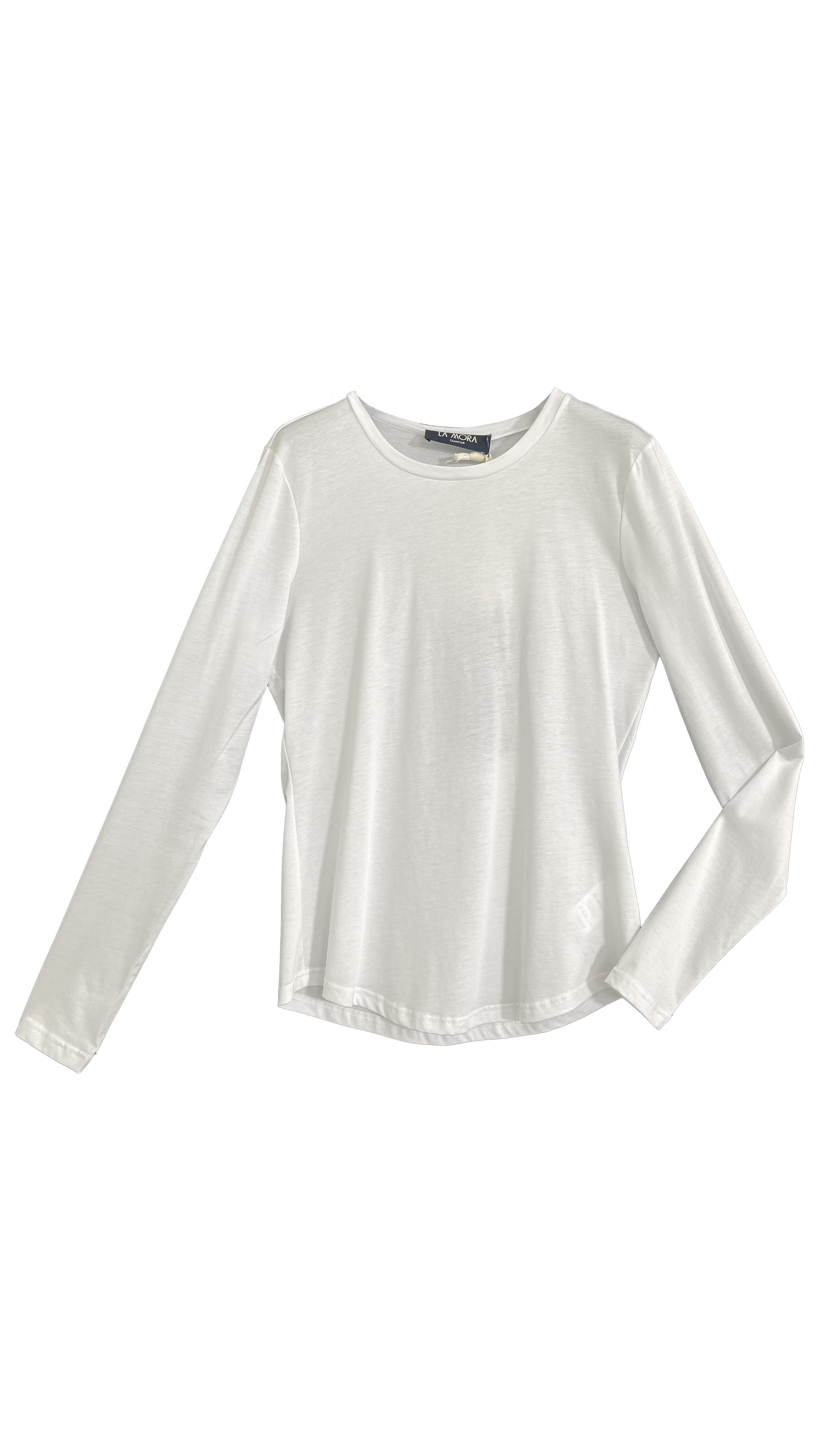 T-SHIRT BASIC MANICA LUNGA IN JERSEY DI COTONE MODAL
