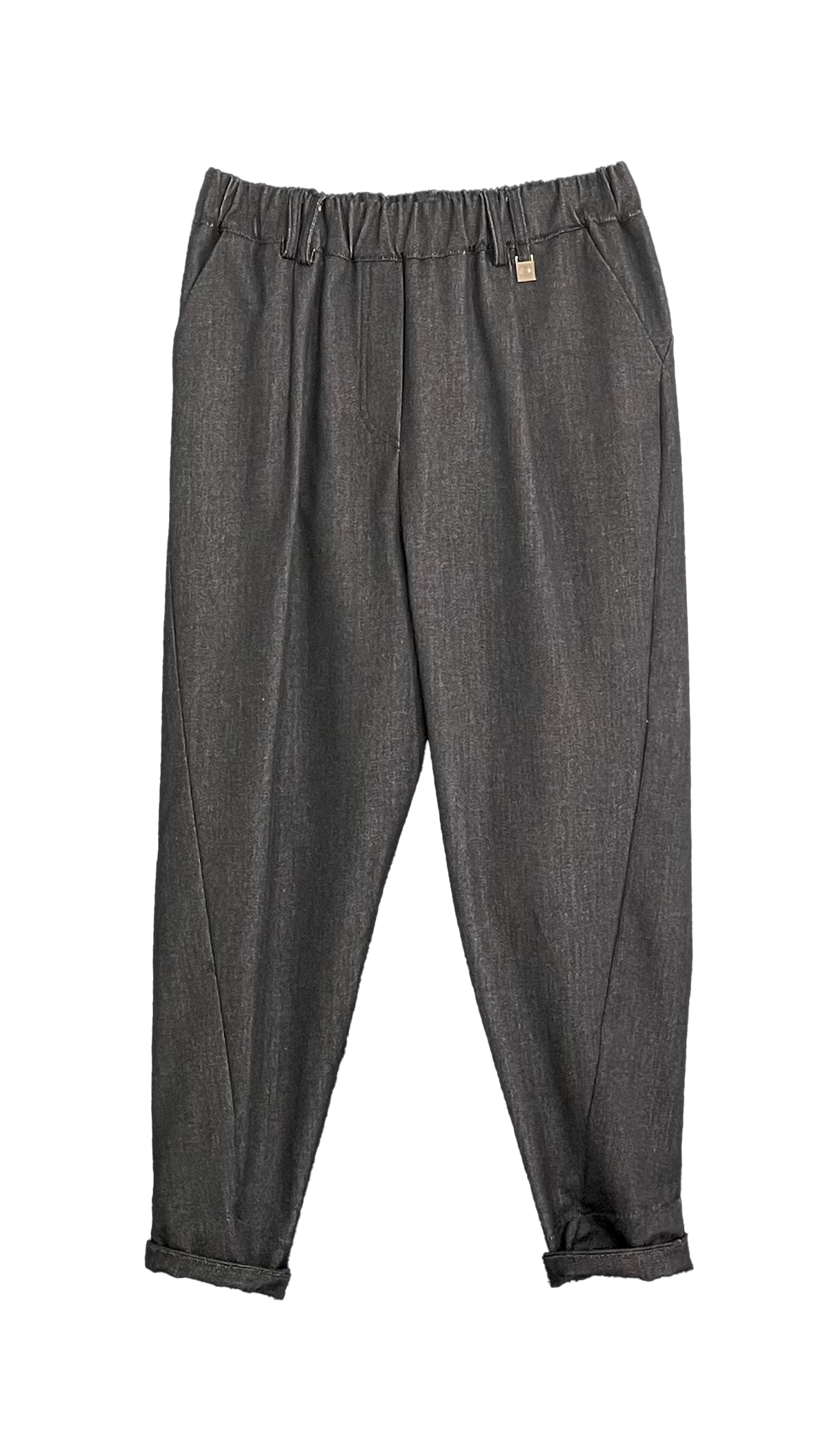 BAGGY CON CAVALLO BASSO IN MAGLIA TECNICA EFFETTO JEANS