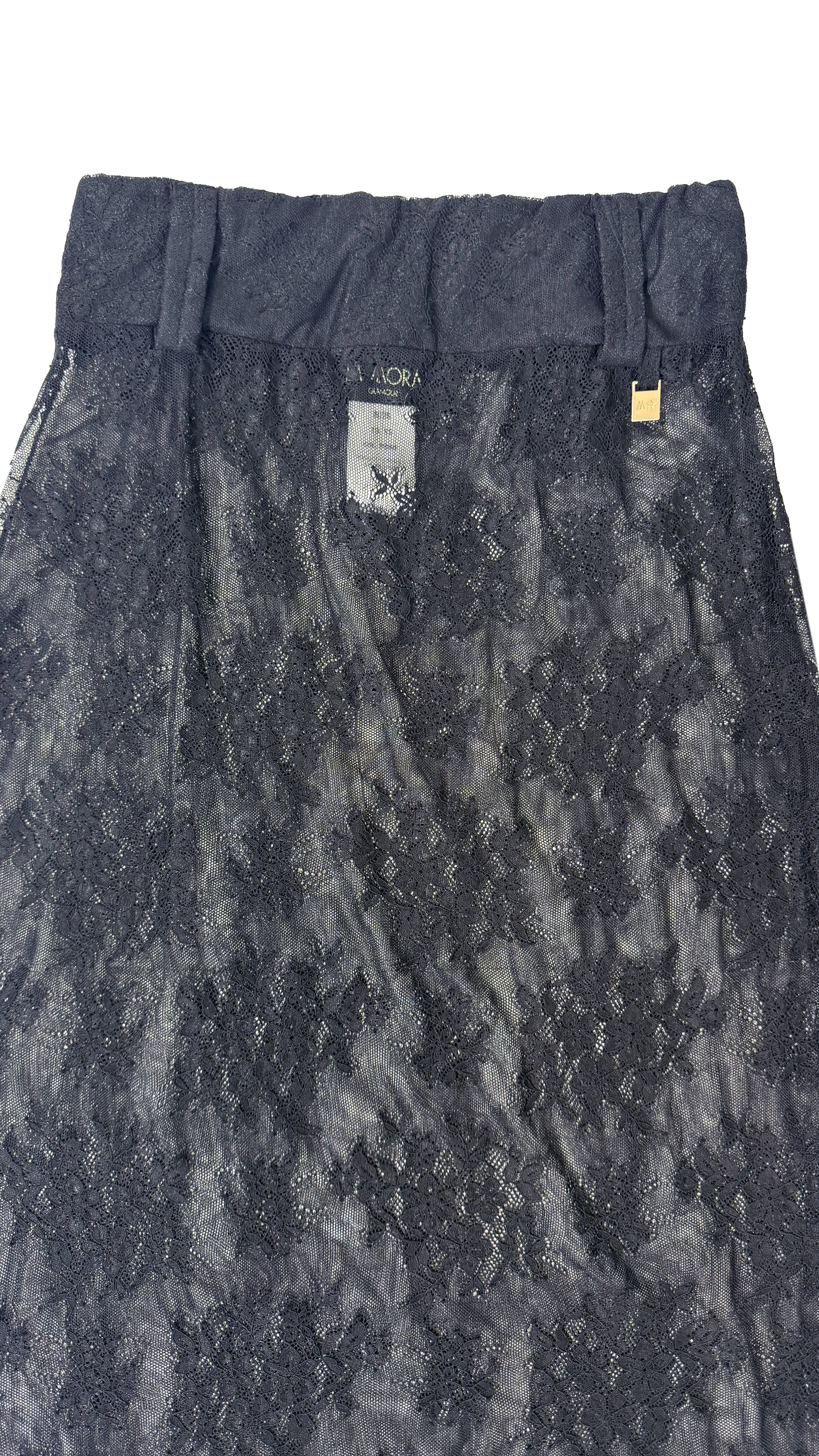 GONNA LUNGA IN PIZZO ELASTICIZZATO CON SOTTOGONNA