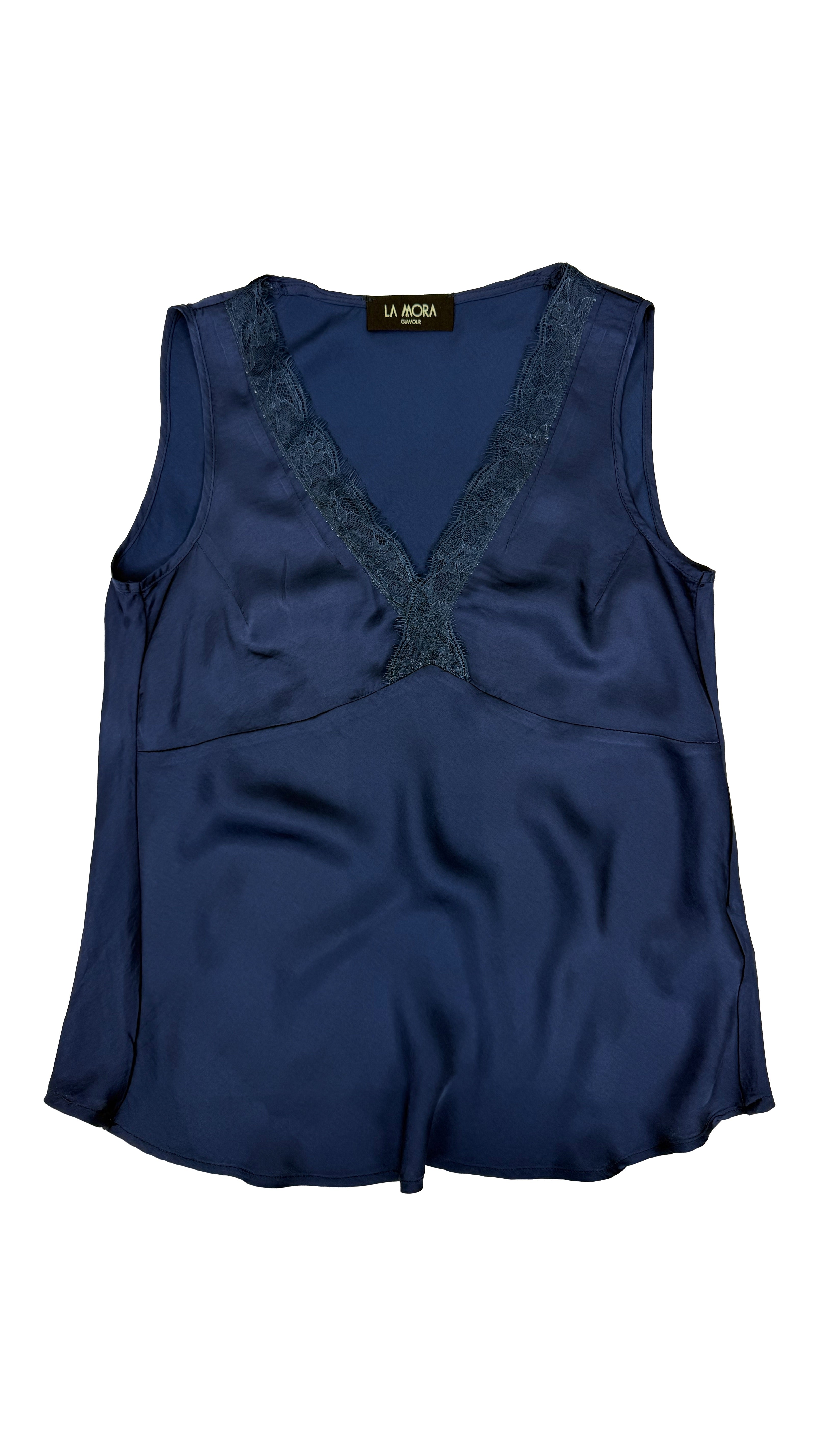 TOP RASO SPALLA LARGA PIZZO IN TONO