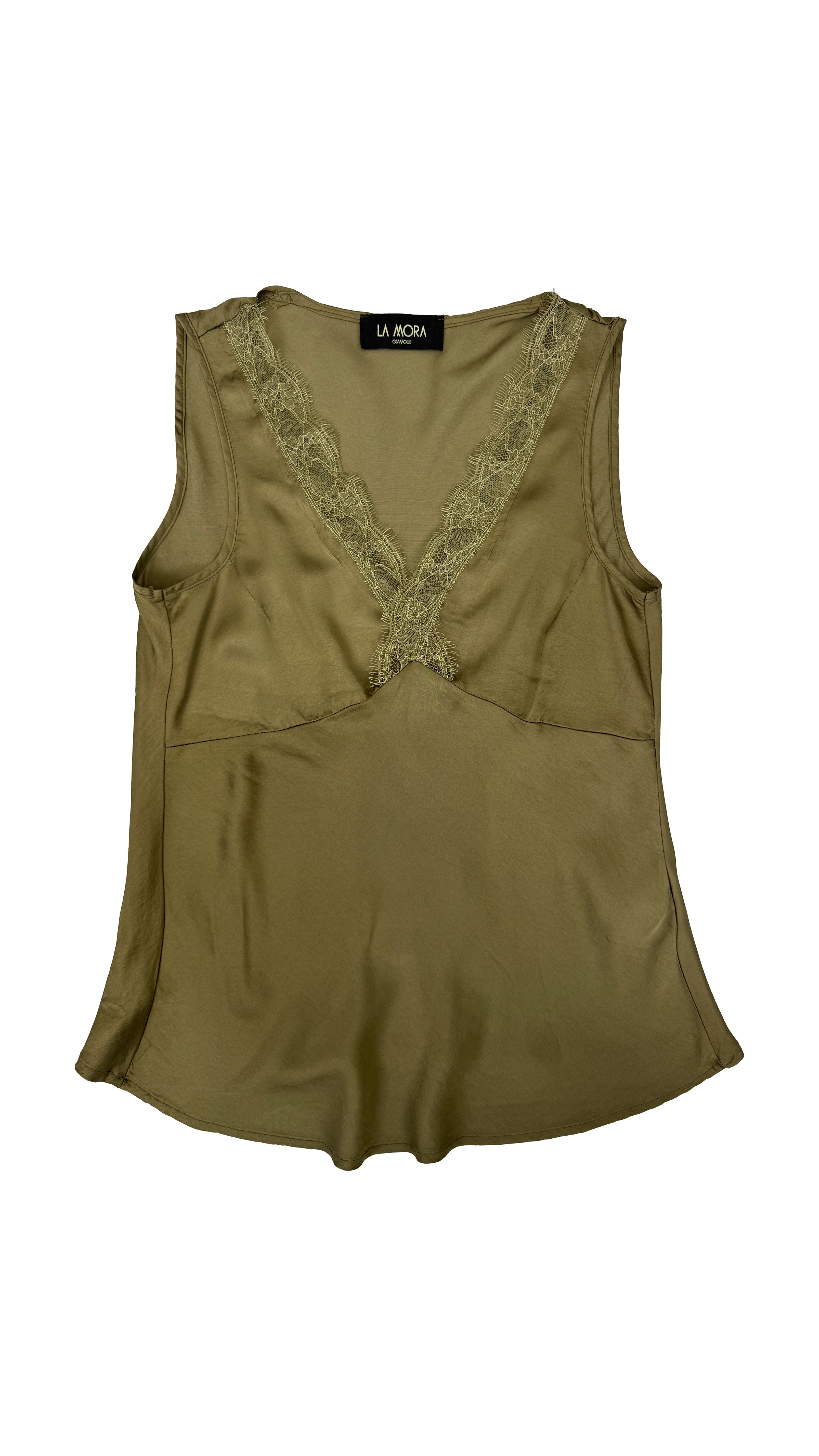 TOP RASO SPALLA LARGA PIZZO IN TONO