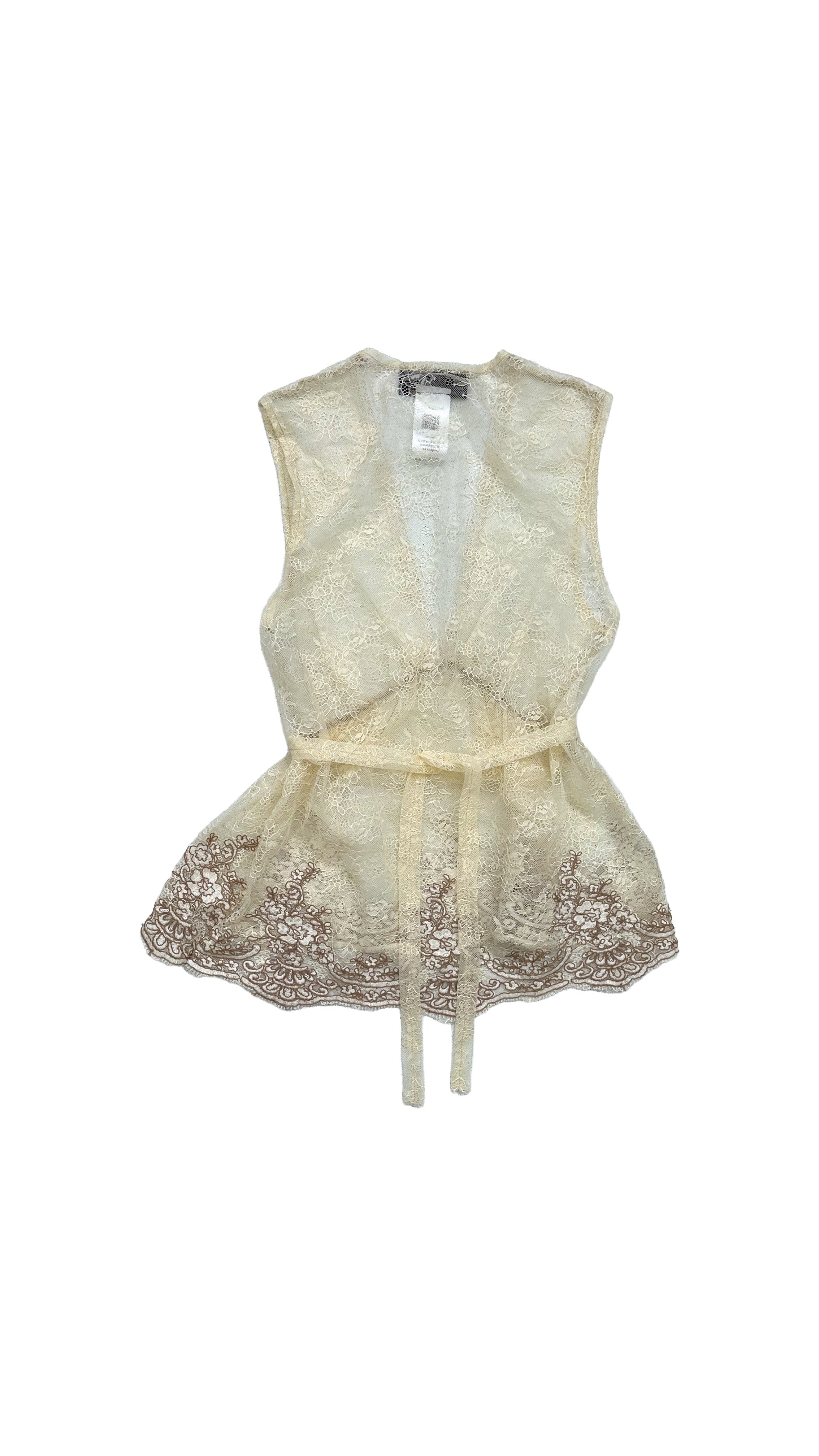 TWINSET TOP PIZZO RICAMATO PIU' TOP IN JERSEY MODAL