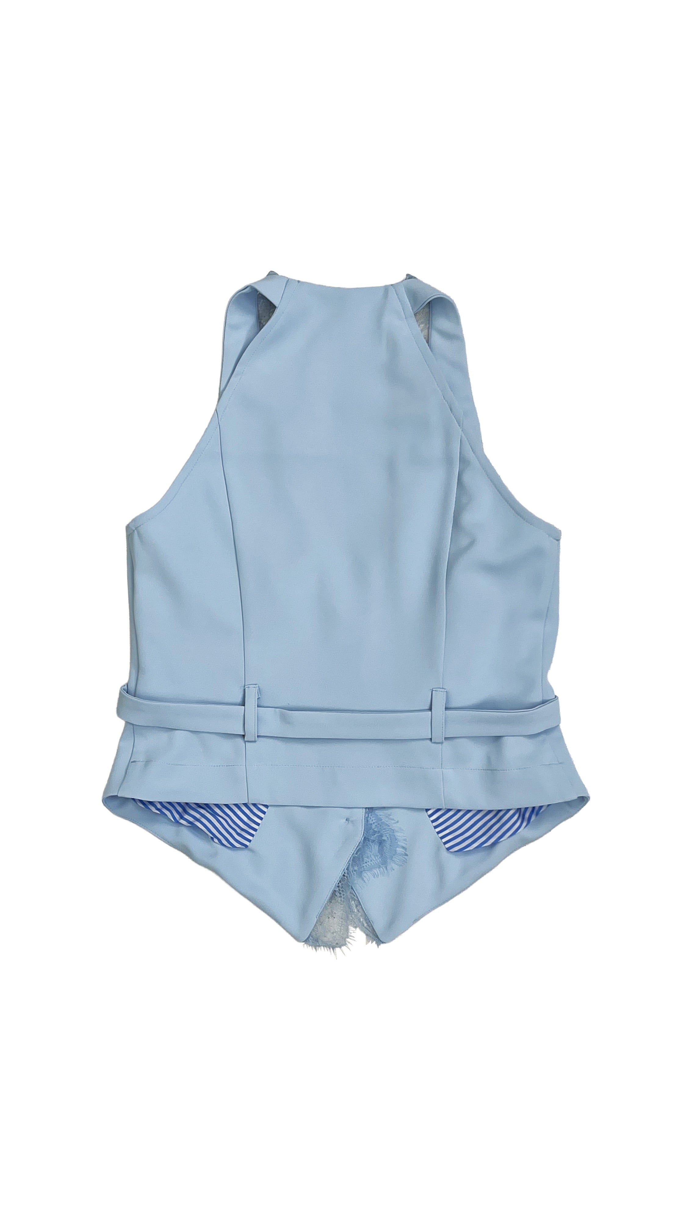 GILET IN CADY FLUIDO CON PIZZO SCOLLO