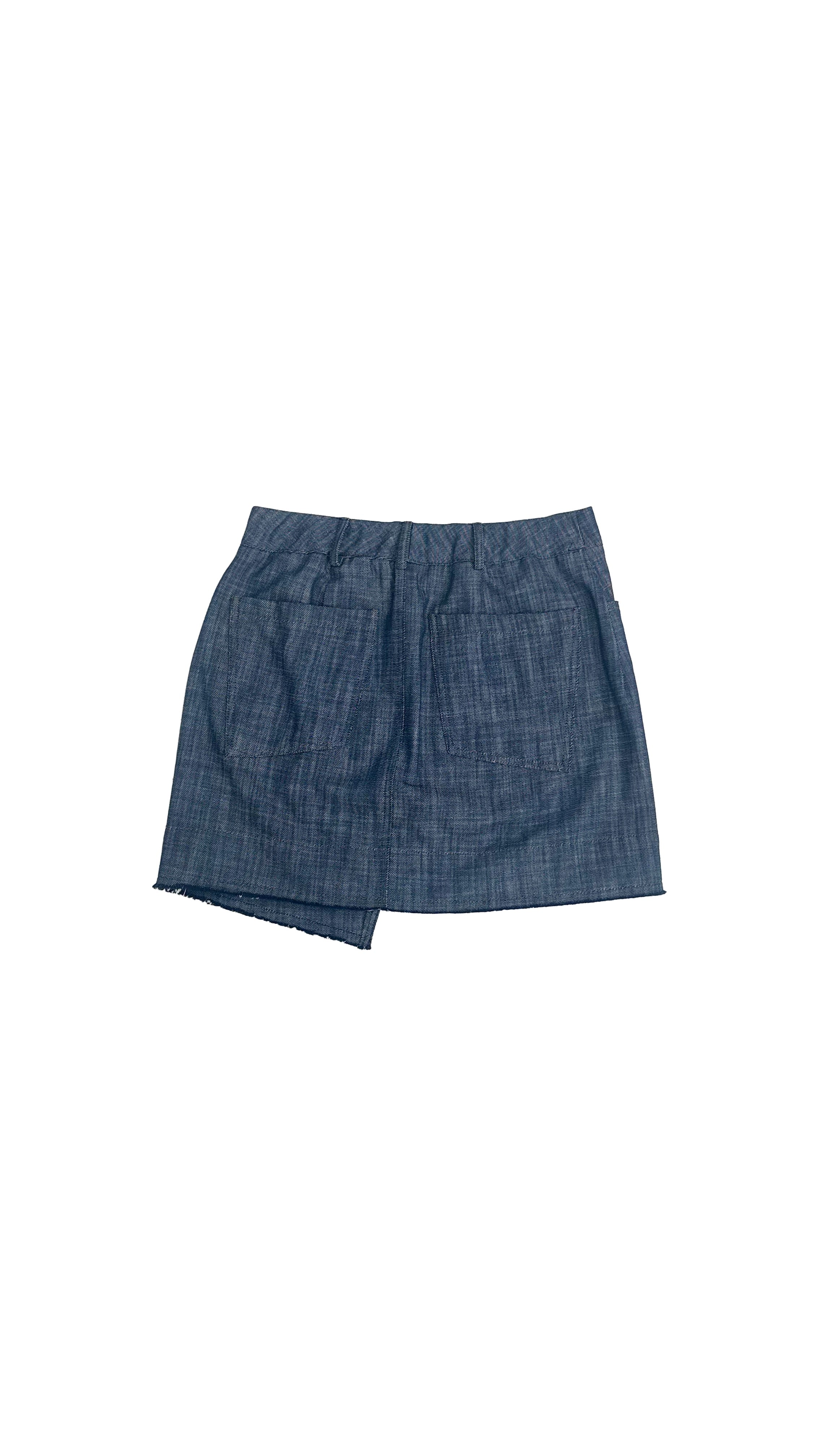 GONNA CORTA ASIMMETRICA IN COTONE JEANS