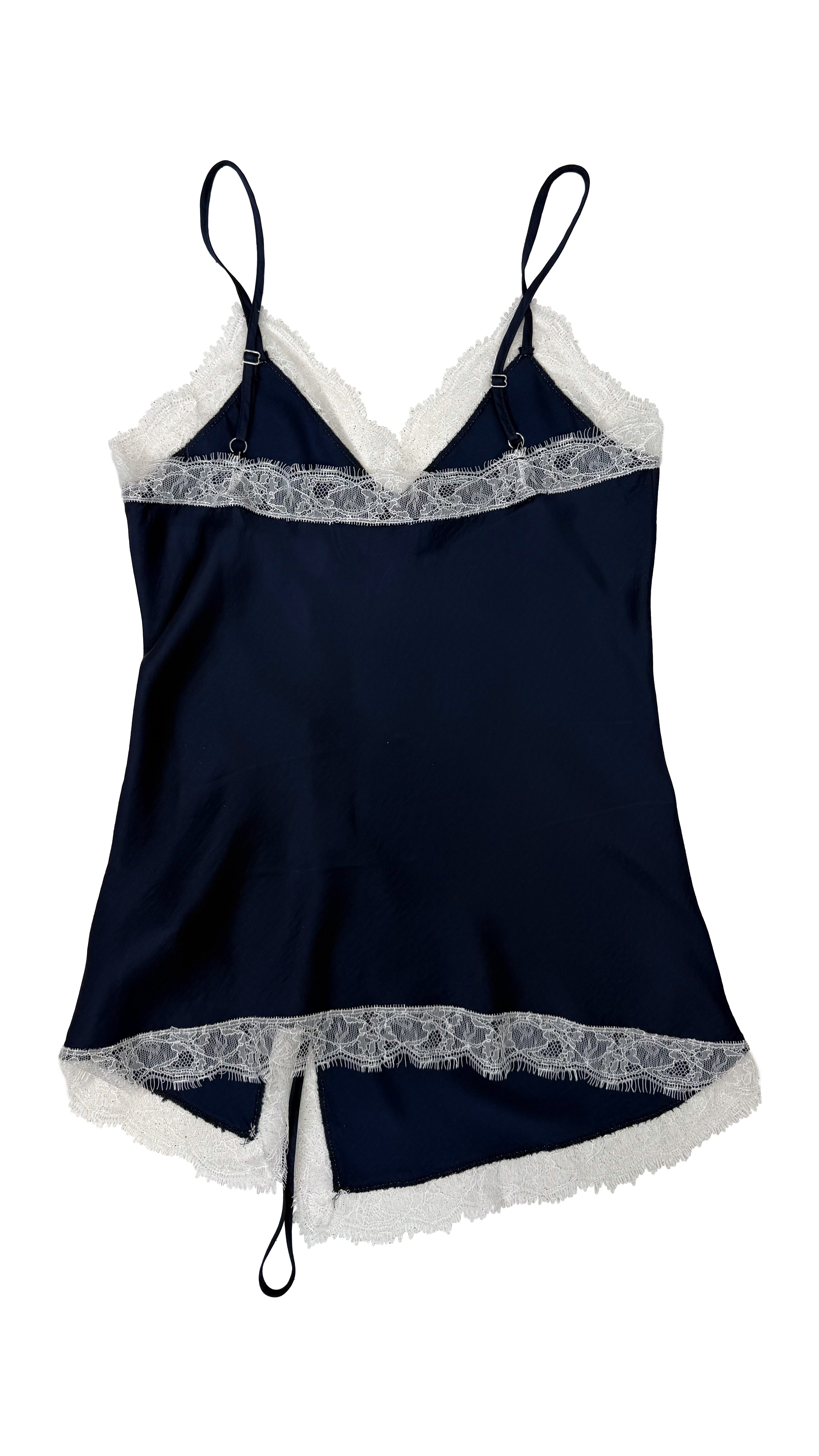 TOP LINGERIE IN RASO DI VISCOSA CON PIZZO