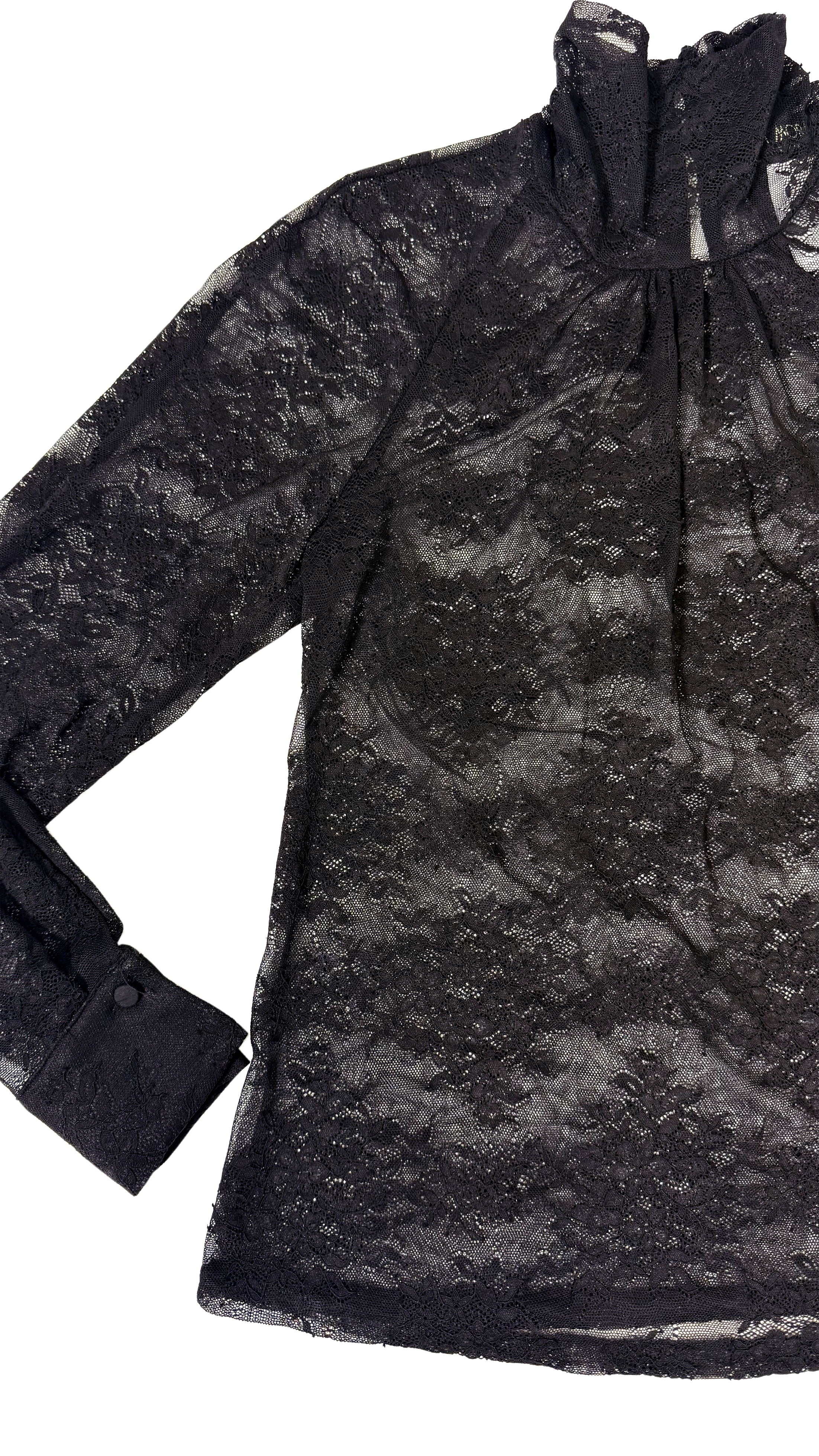 CAMICIA IN PIZZO CON COLLO ALTO