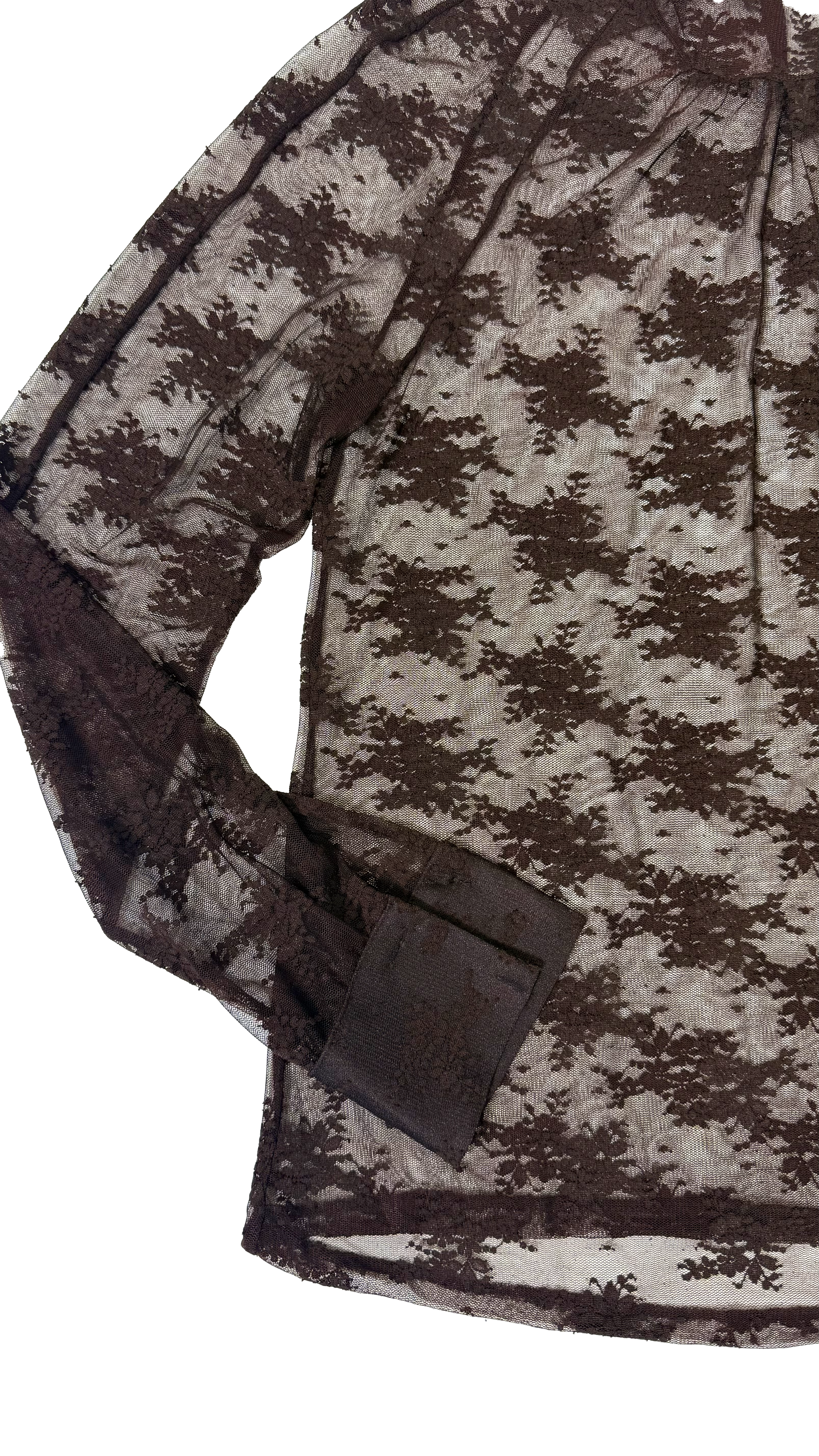 CAMICIA IN PIZZO CON COLLO ALTO