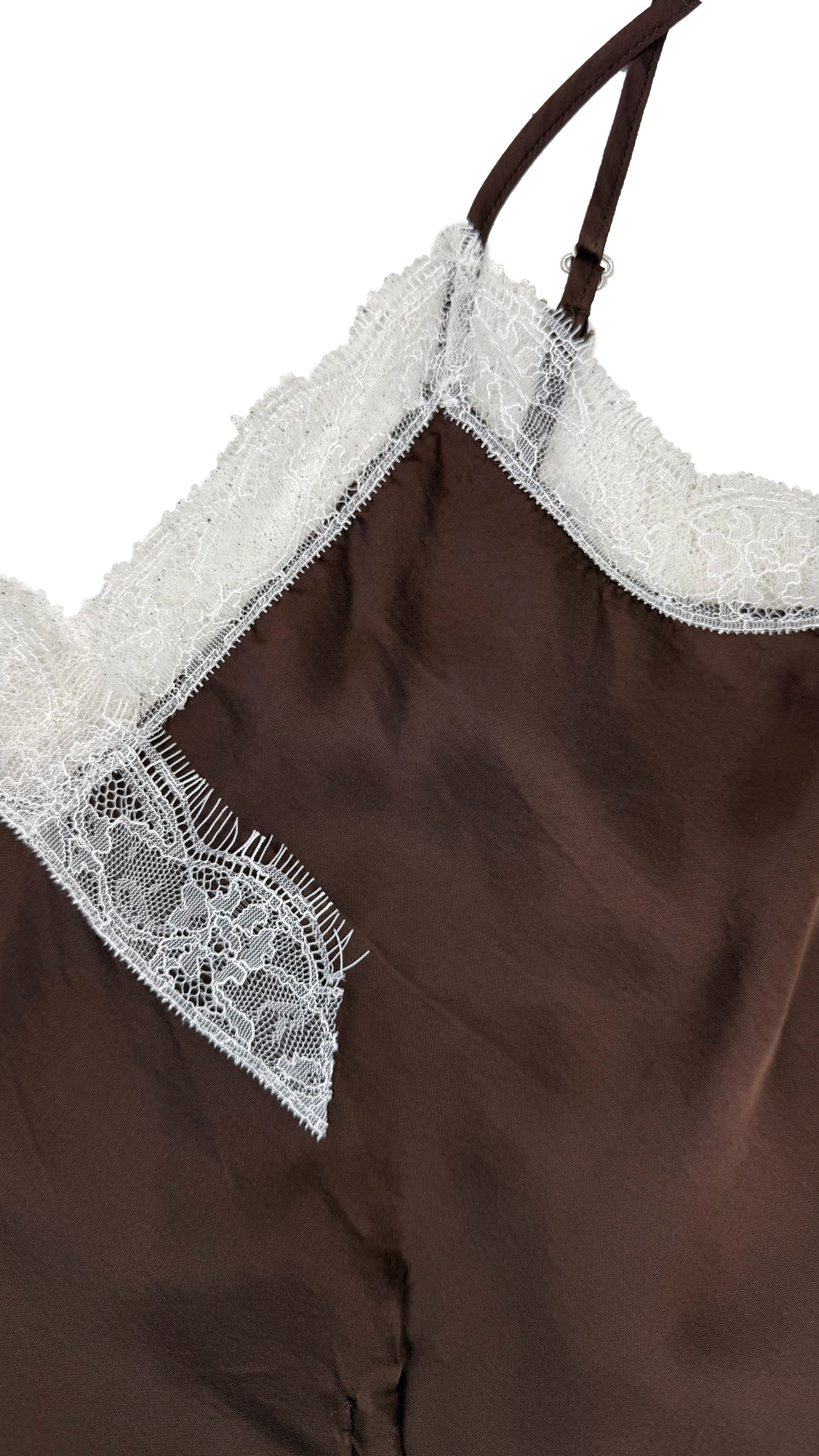 TOP LINGERIE IN RASO DI VISCOSA CON PIZZO