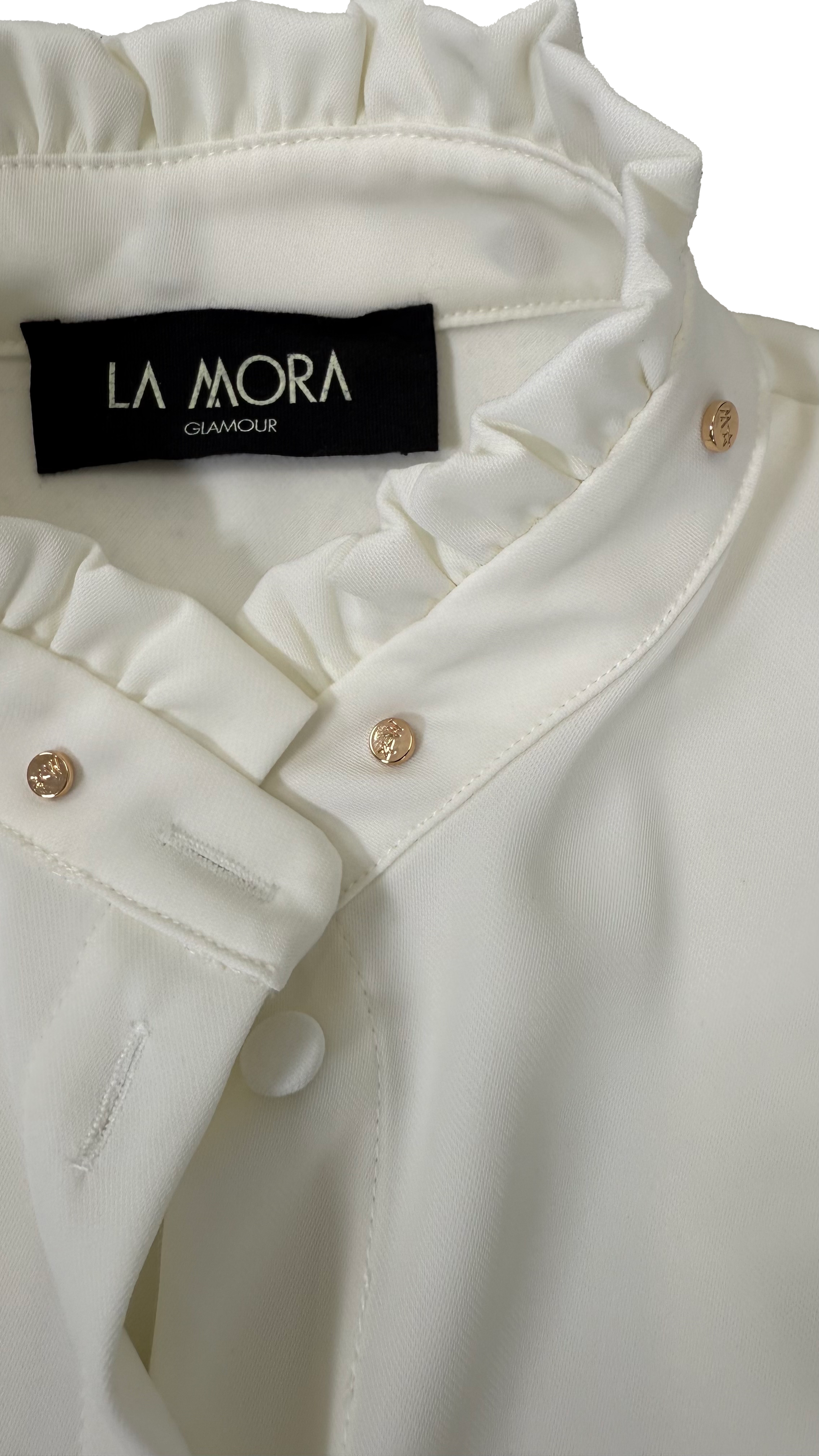 CAMICIA IN CADY FLUIDO CON BORCHIE COLLO