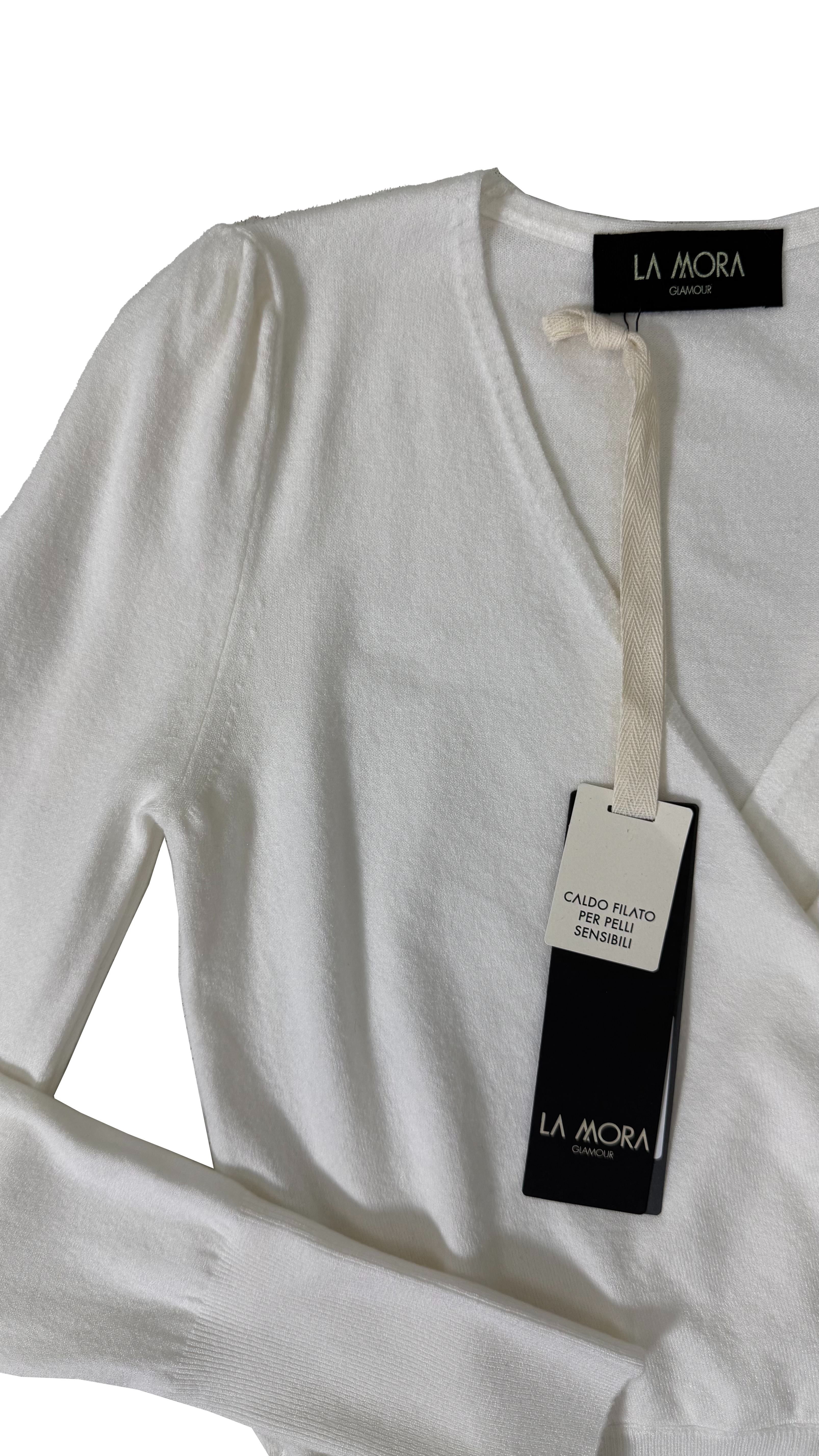 MAGLIA INCROCIO CON MANICA A SBUFFO IN CALDA VISCOSA