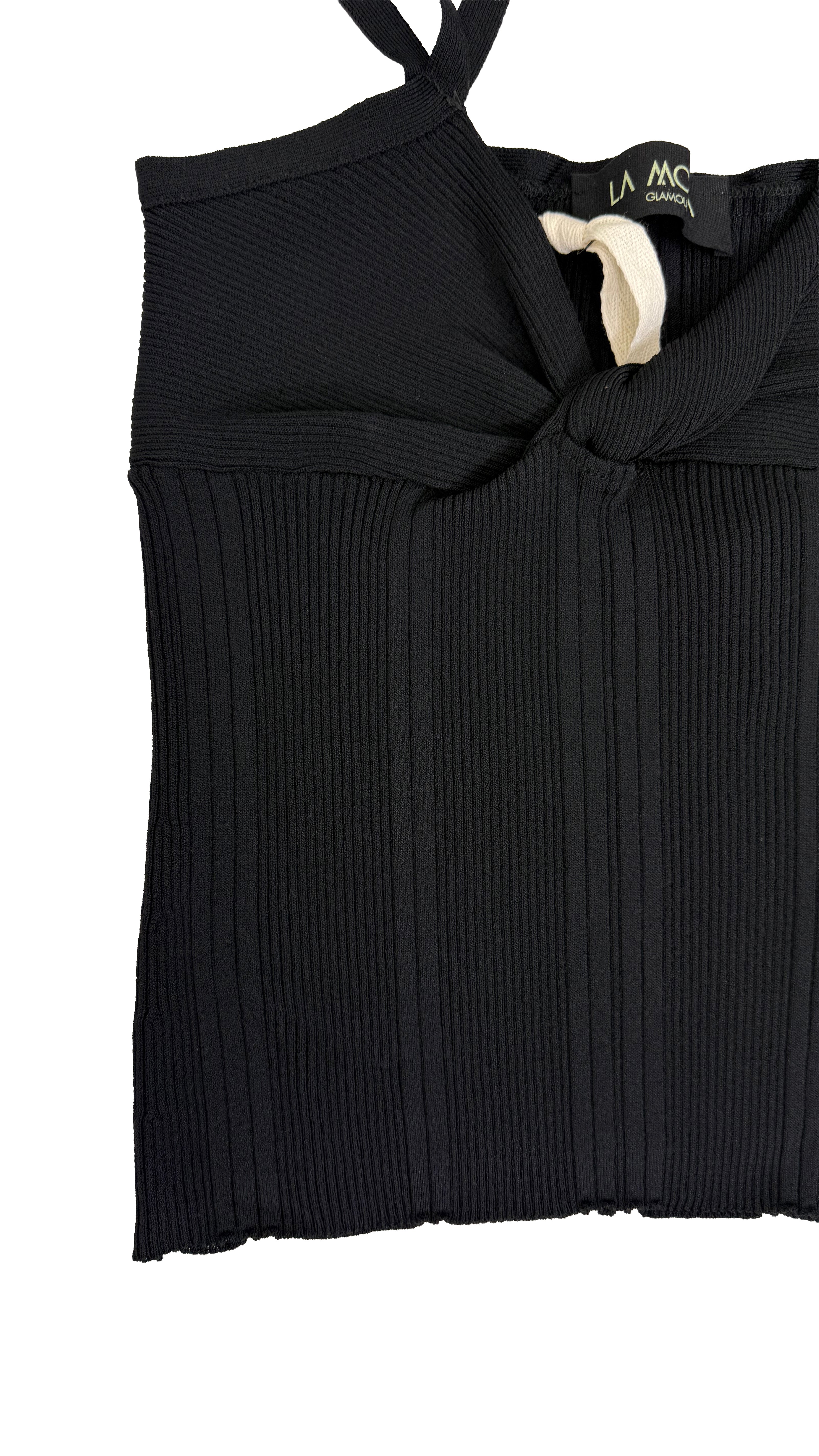 TOP COPPE CON NODO IN FILATO VISCOSA ELASTICA