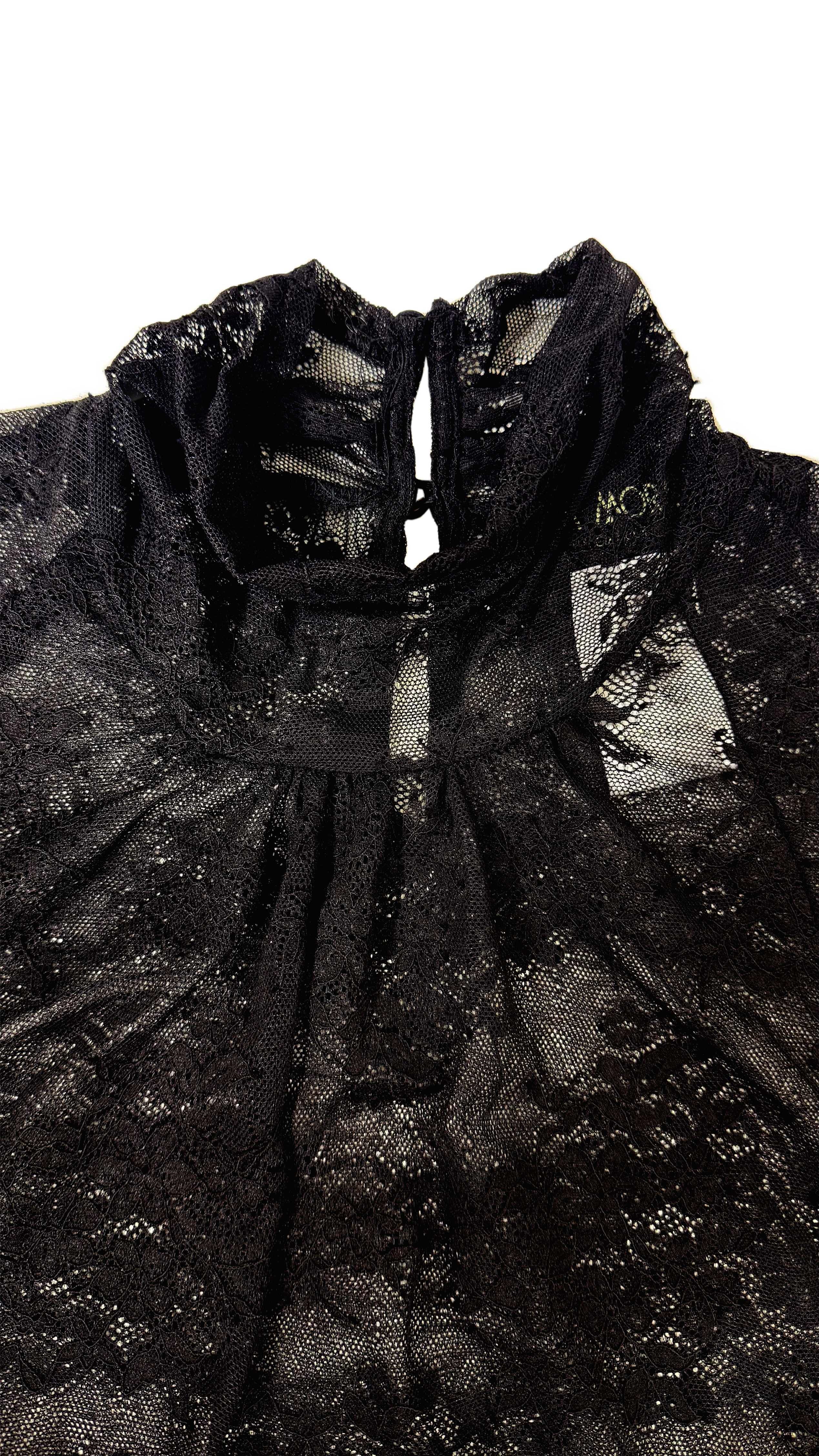 CAMICIA IN PIZZO CON COLLO ALTO