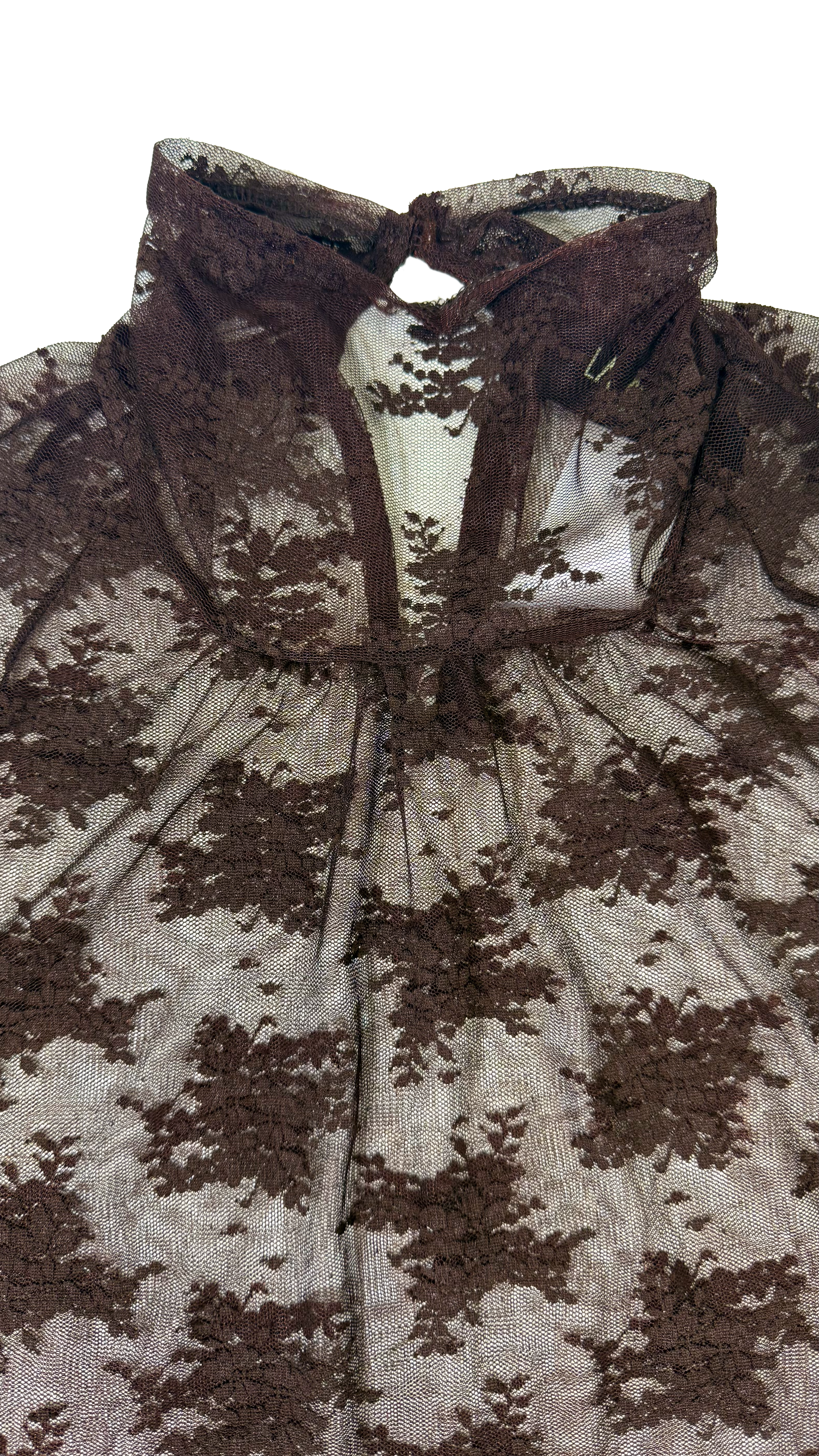 CAMICIA IN PIZZO CON COLLO ALTO