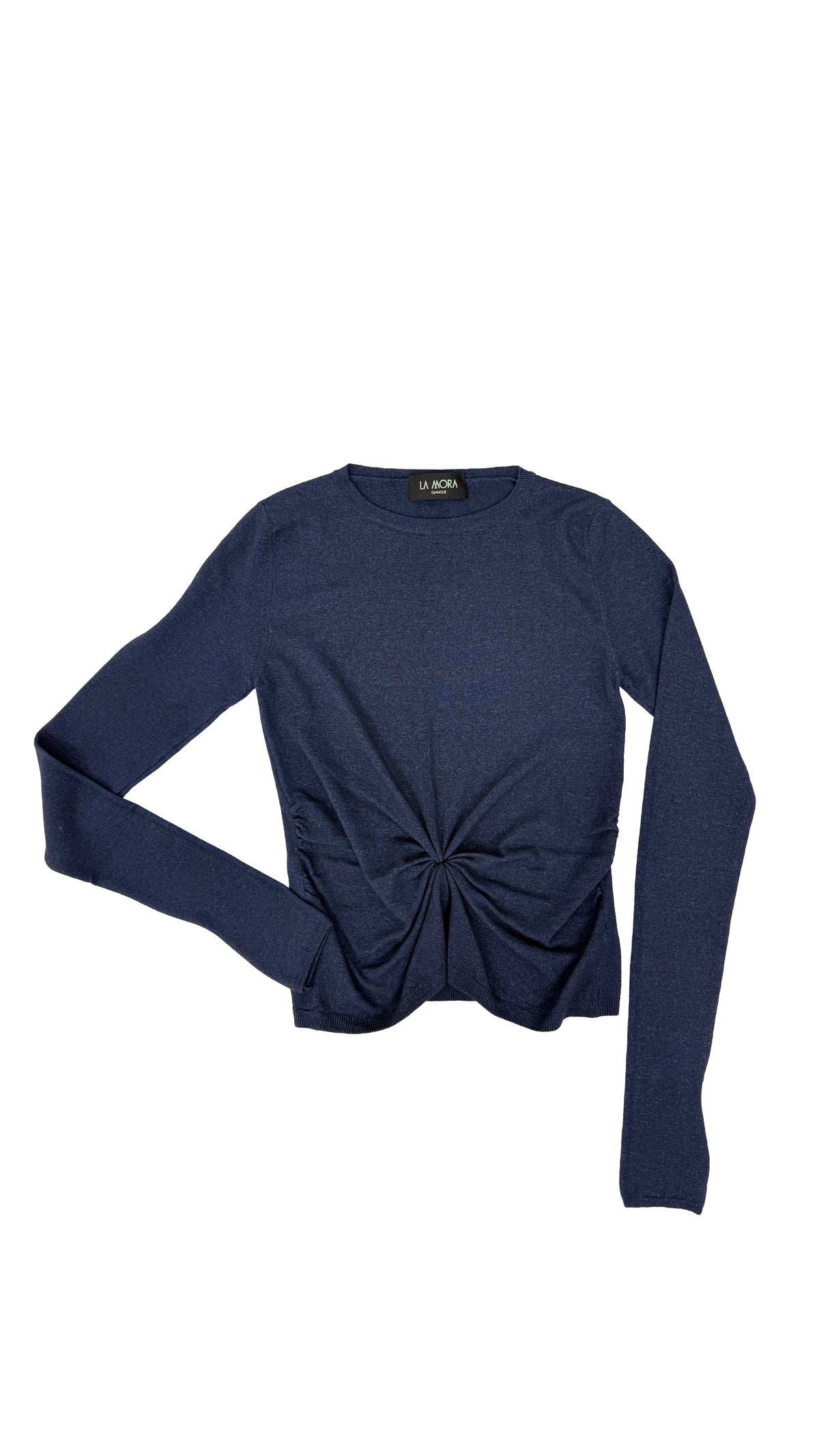MAGLIA SLIM A GIROCOLLO CON ARRICCIO DAVANTI IN CALDA VISCOSA