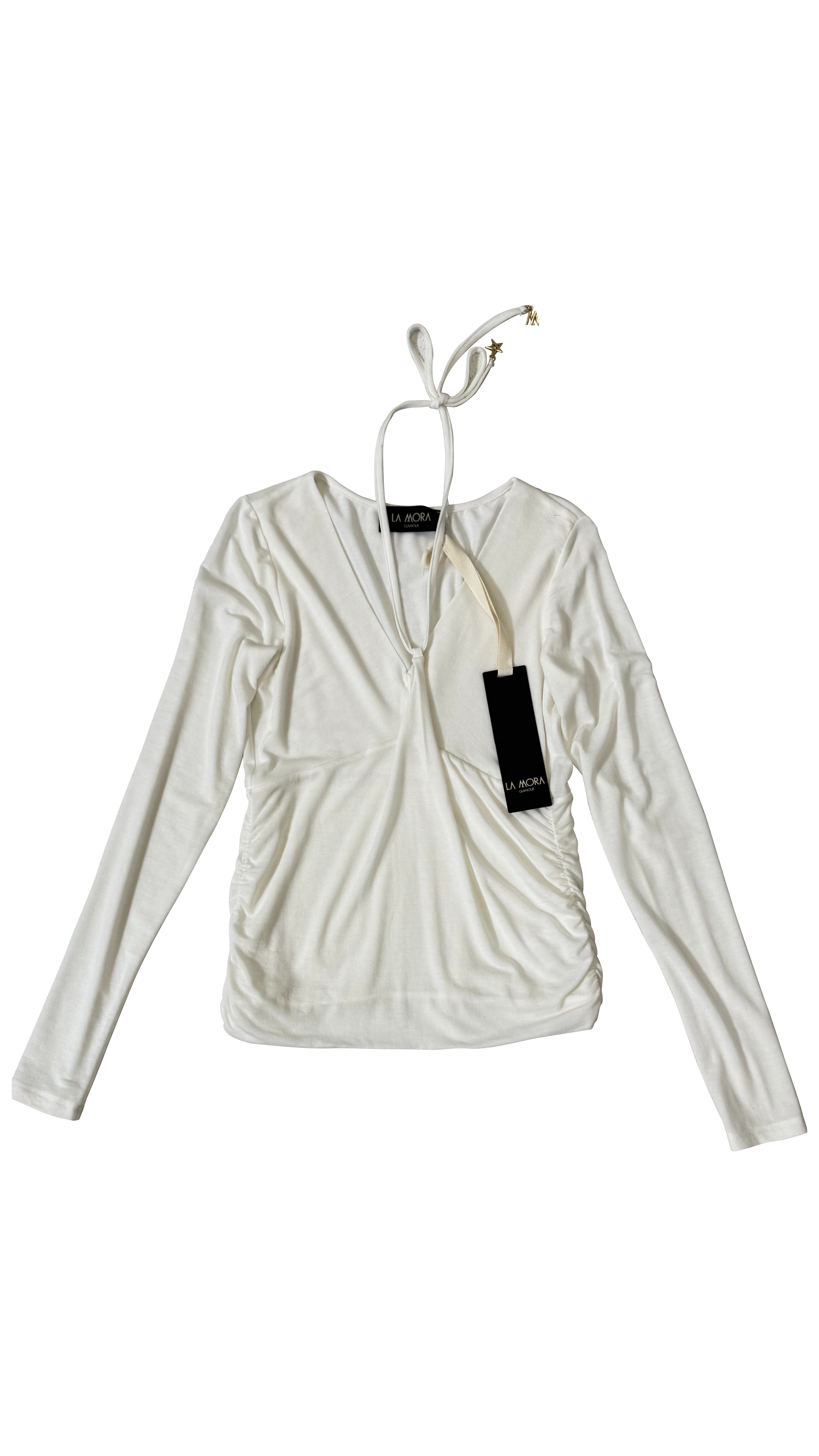 MAGLIA MANICA LUNGA IN JERSEY DI LANA CON ARRICCI